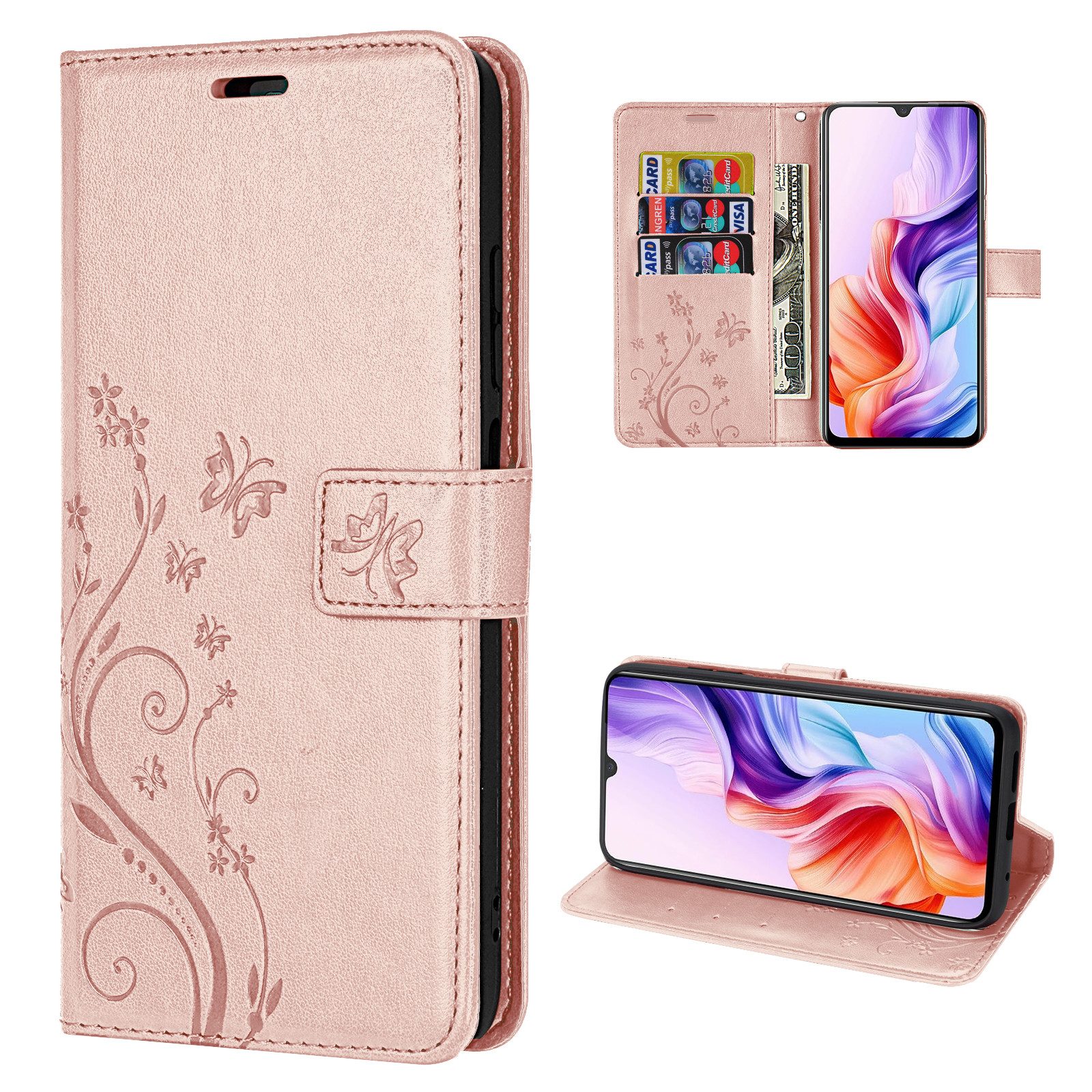 betterfon Handyhülle Handytasche für ZTE Blade V70 Max Klapphülle mit Kartenfächern, Bookstyle-Hülle: Magnetverschluss 3 Kartenfächer & Standfunktion