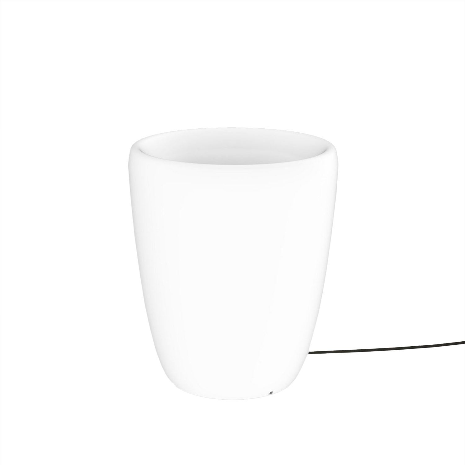 Licht-Erlebnisse Außen-Stehlampe FLOWERPOT, ohne Leuchtmittel, Wegeleuchte Weiß mit Schalter IP65 E27 Außen Terrasse