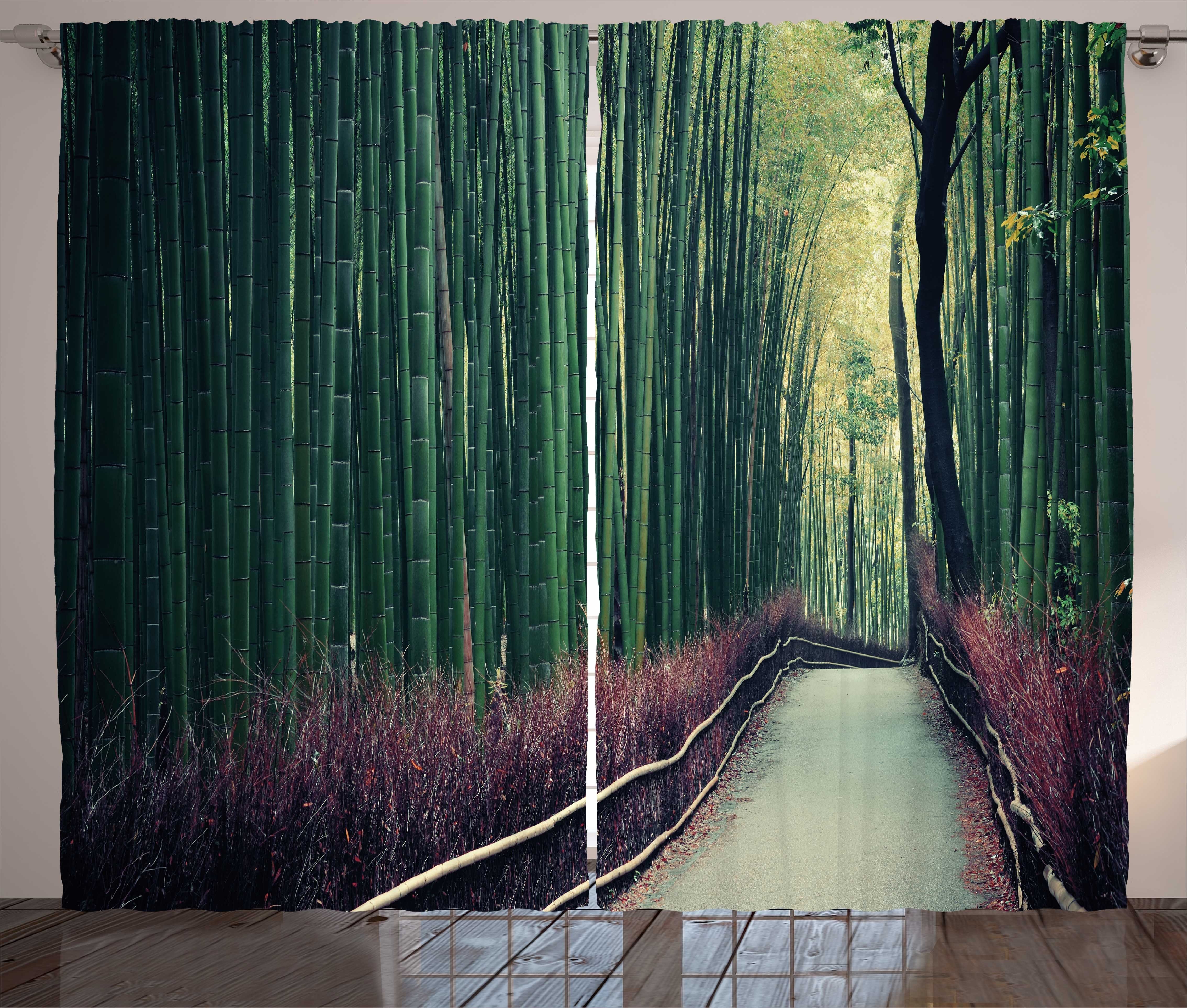 Gardine Schlafzimmer Kräuselband Vorhang mit Schlaufen und Haken, Abakuhaus, Reise Bambushain in Arashiyama