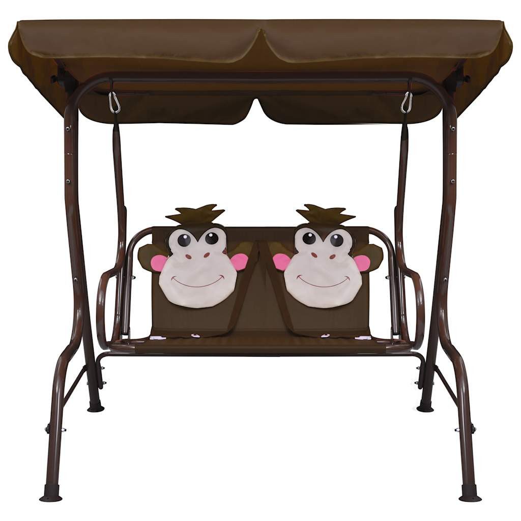 vidaXL Hollywoodschaukel Kinder-Hollywoodschaukel Braun 115×75×110 cm Stoff, 1 tlg.