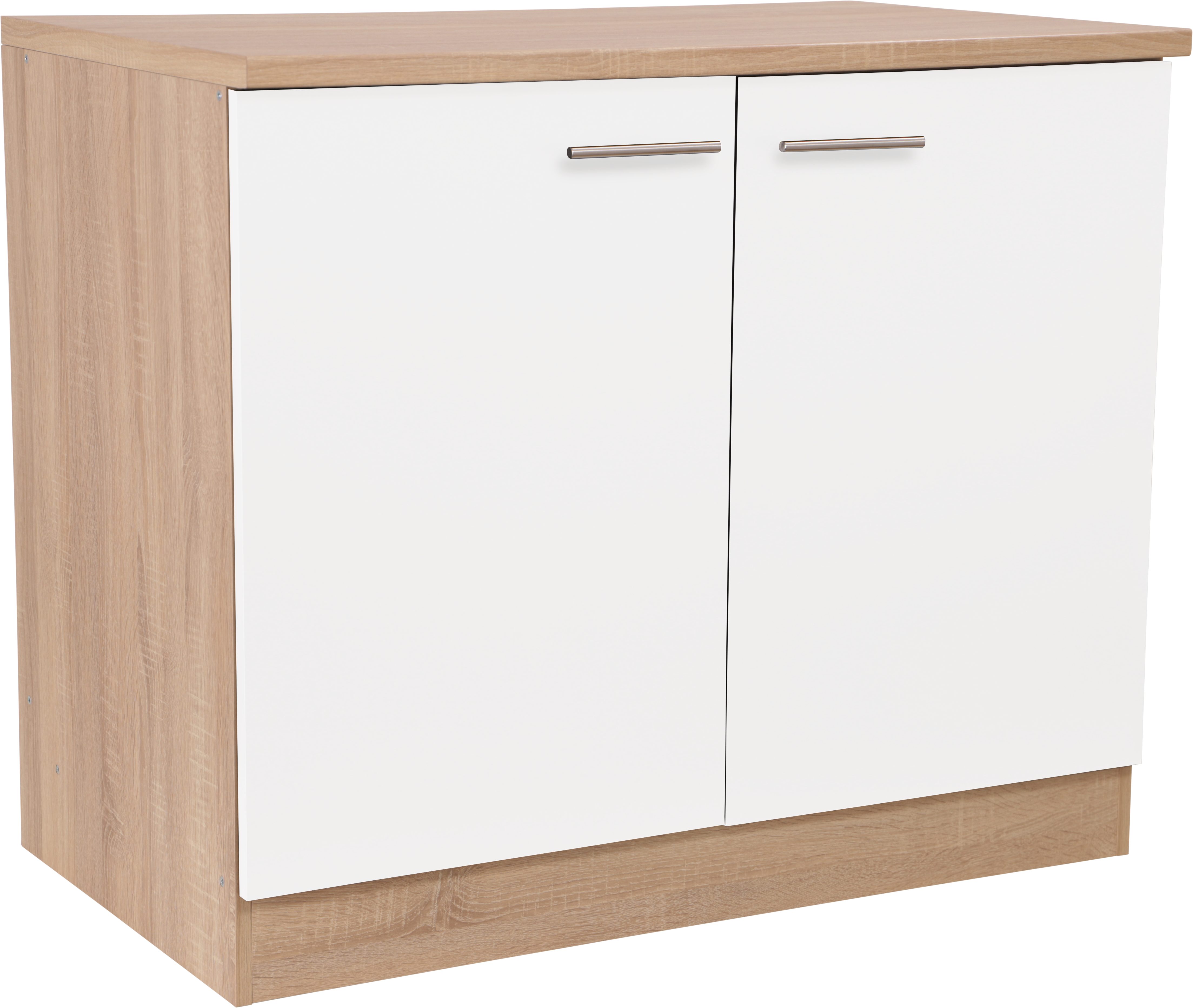 RESPEKTA Spülenschrank Merle Breite 100 cm, Soft-Close, Griffe aus Metall, 85 cm Arbeitshöhe