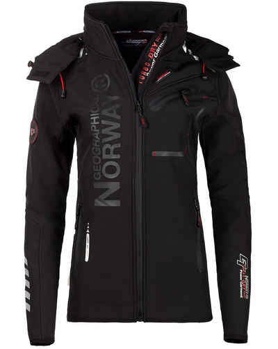 Geographical Norway Softshelljacke Damen Outdoor Jacke bareine (1-St) mit Kapuze zum Wandern