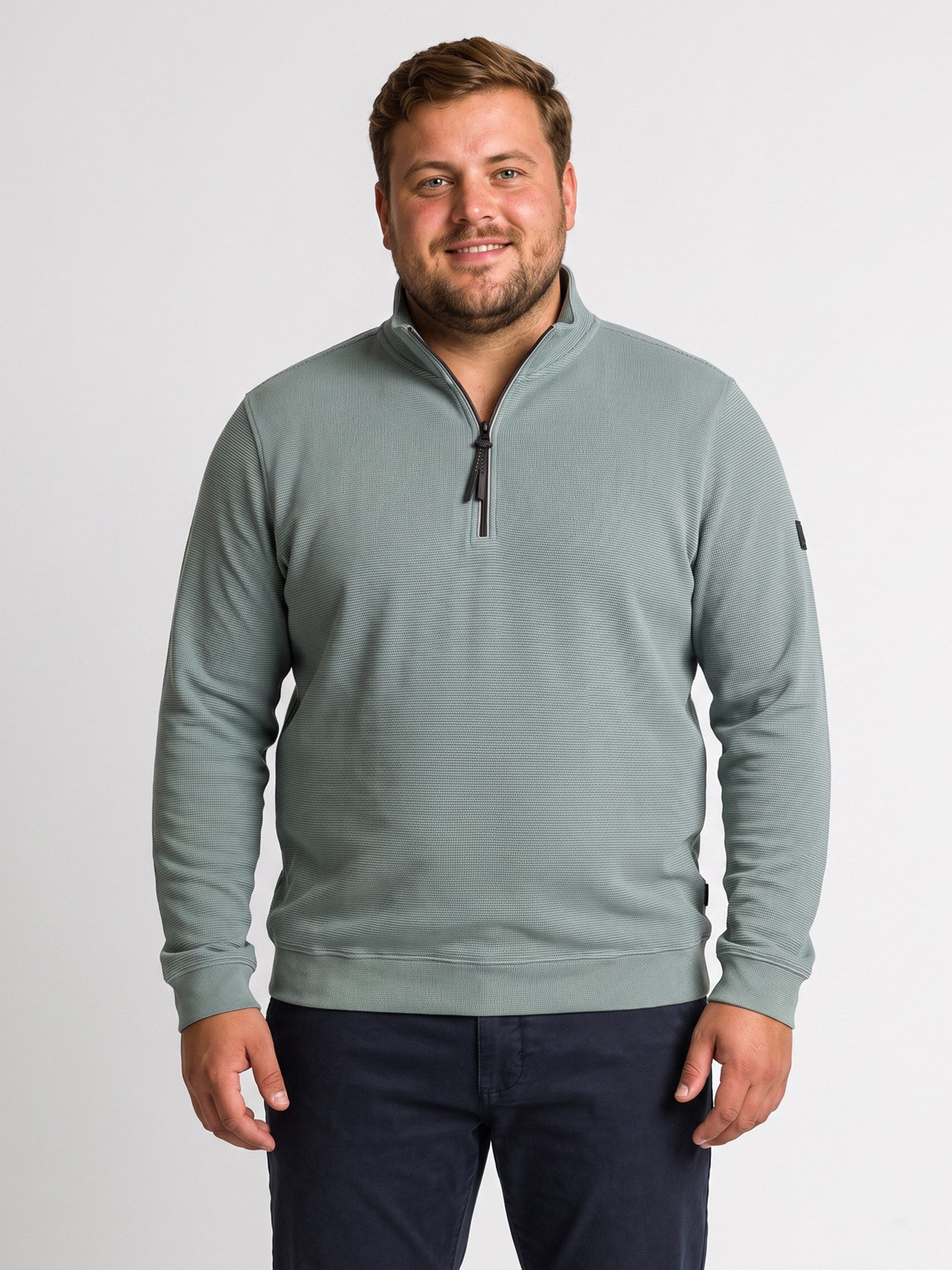 LERROS Sweatshirt Troyer aus hochwertigem Strickgewebe in großen Größen