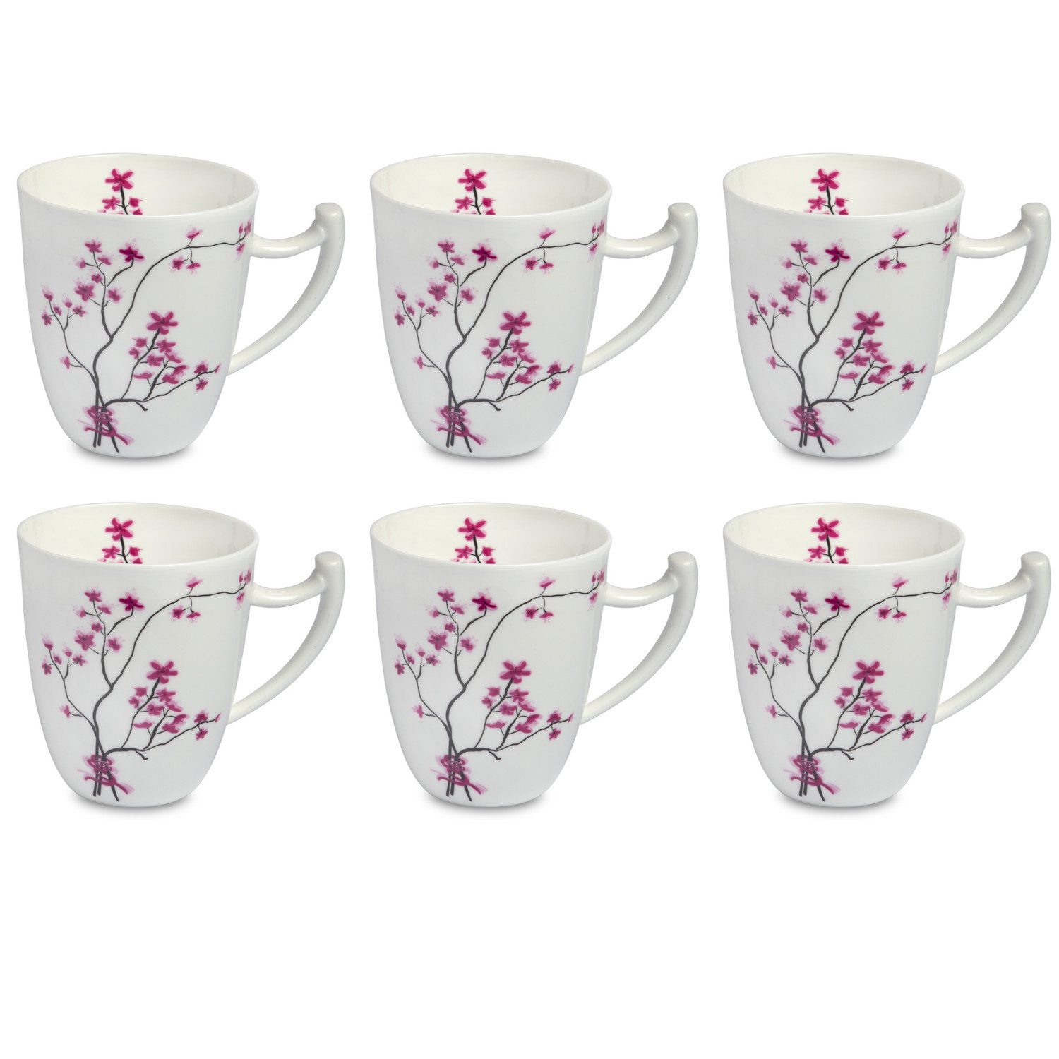 TeaLogic Tasse Cherry Blossom, Porzellan, Spülmaschinengeeignet, Weiß, Kirschblüten, H: 11cm