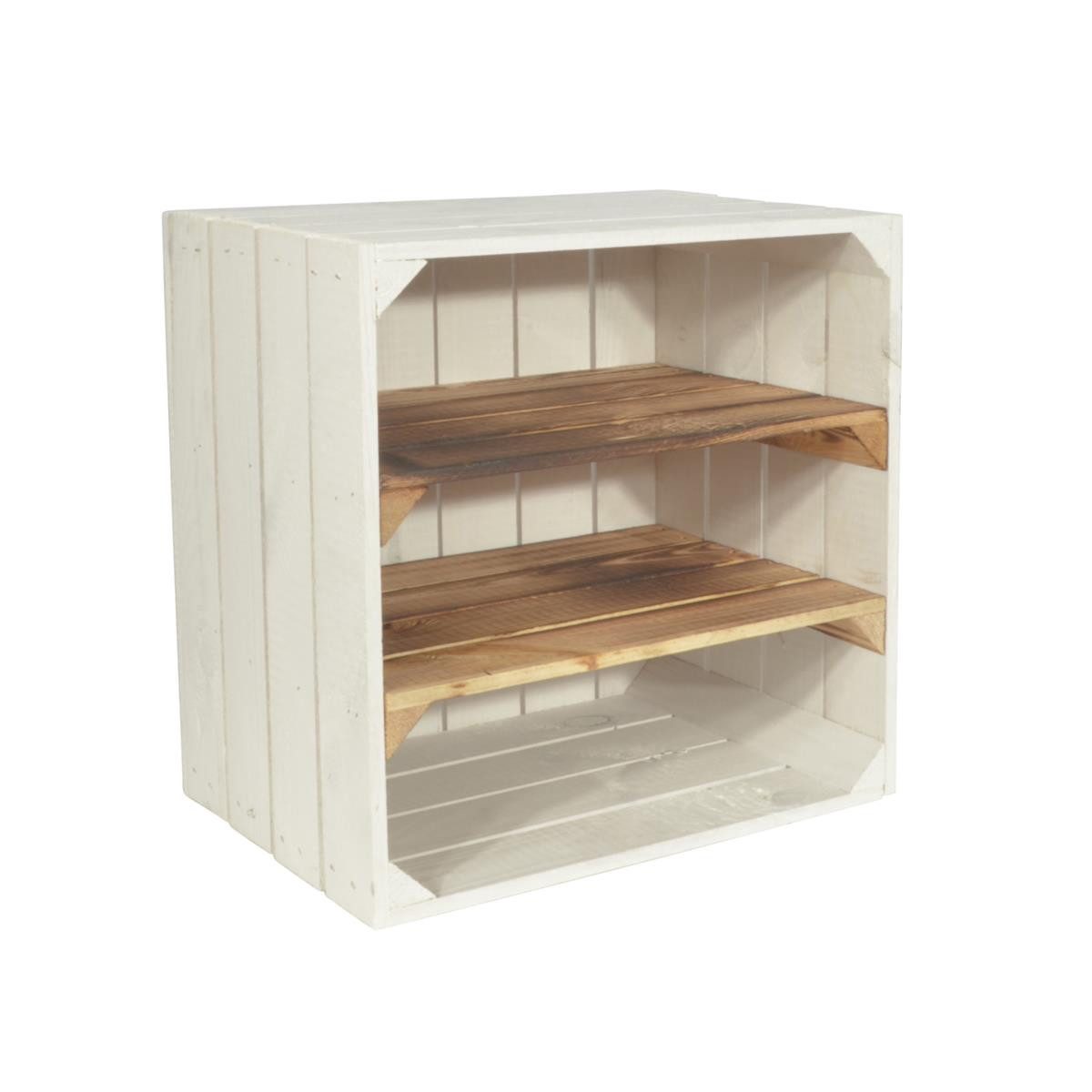 CHICCIE Weinregal Wino Flaschenregal aus Holz Weiß Geflammt 2x Regal, 1-tlg.