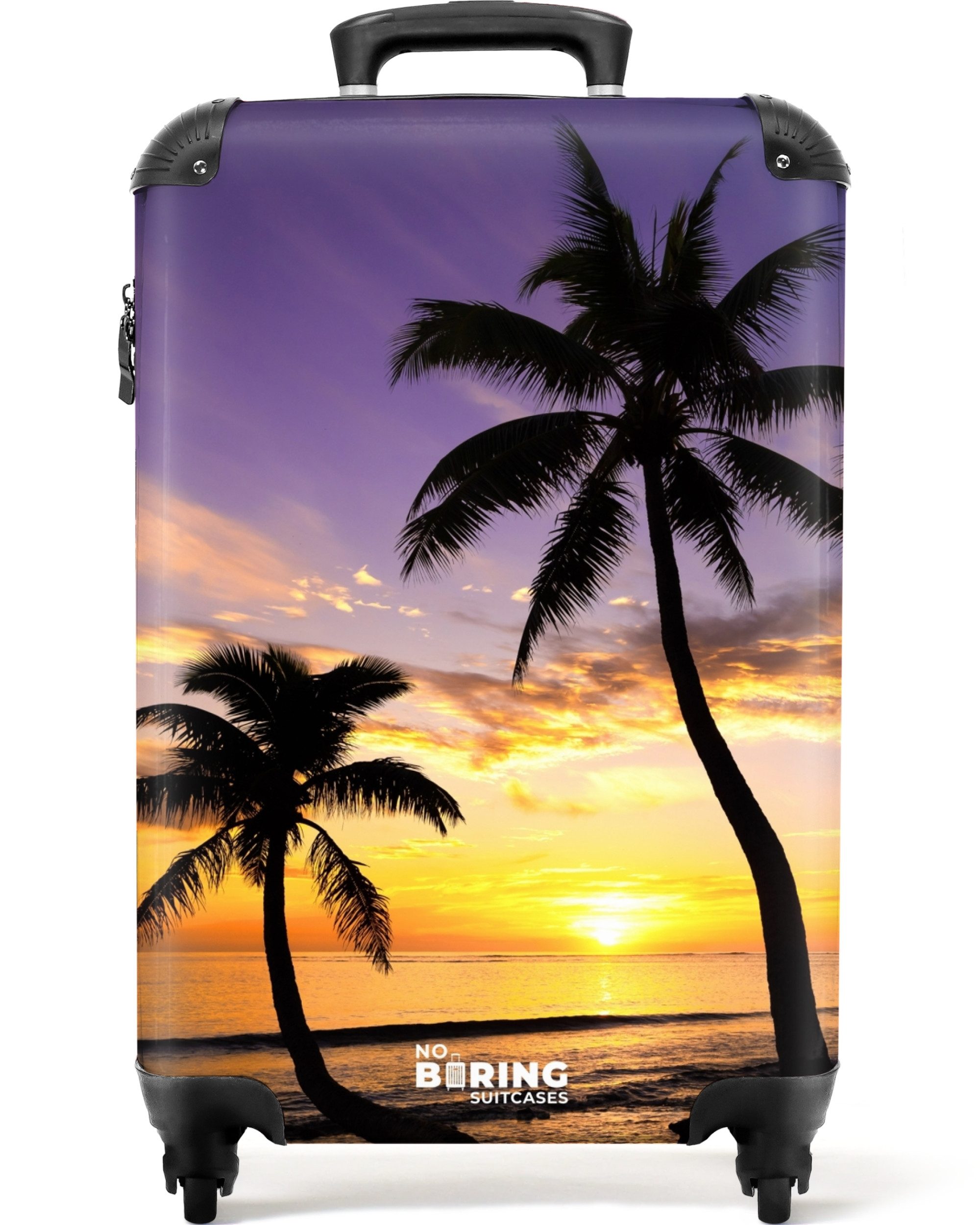 NoBoringSuitcases.com© Hartschalen-Trolley Palmen bei Sonnenuntergang 55x35 günstig online kaufen
