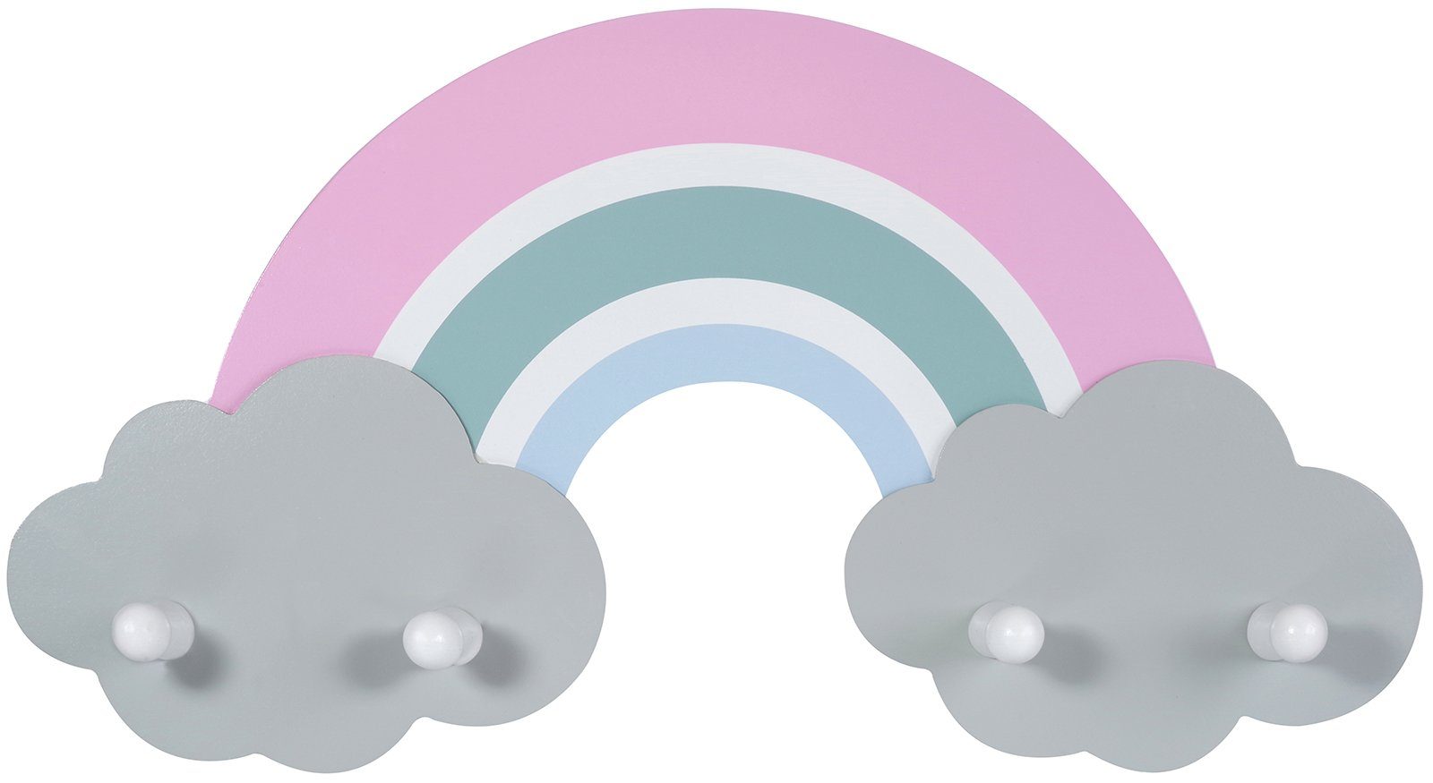 KINDSGUT Garderobe (1 St), Regenbogen-Garderobe für Kinder, Amelie, Holz, Kleidung, Bekleidung