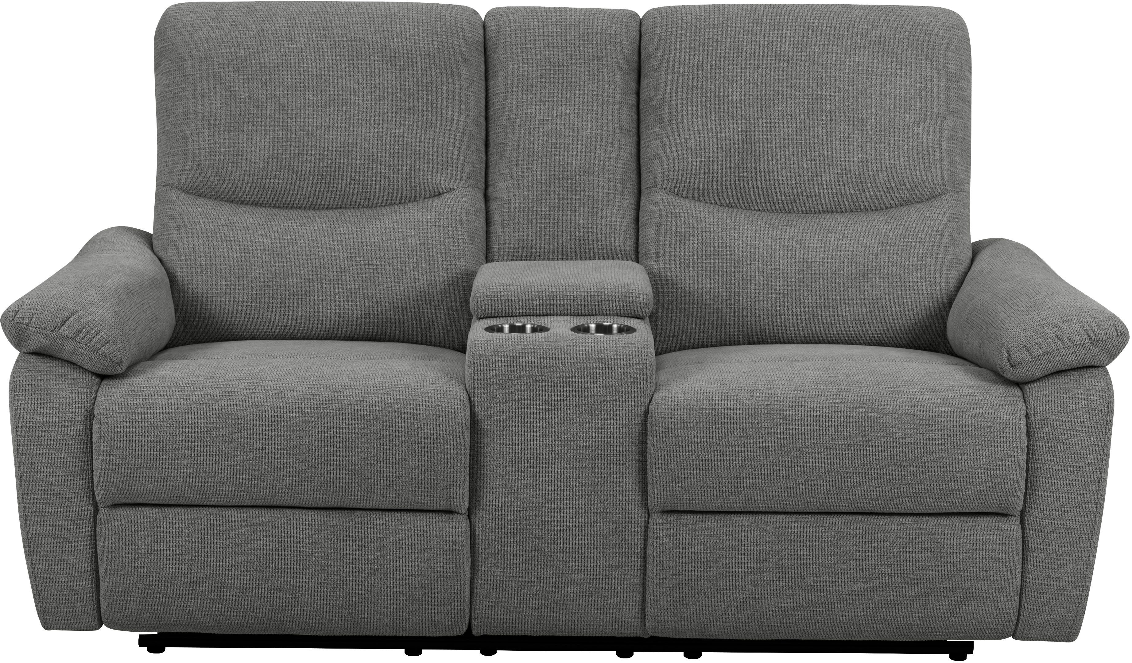 Home affaire 2-Sitzer ODILON, 2er-Kinosofa, TV-Sessel, Mulitmedia-Sofa, Struktur, USB A/C, Relaxfunktion manuell u. elektrisch, Getränkehalter, Staufach