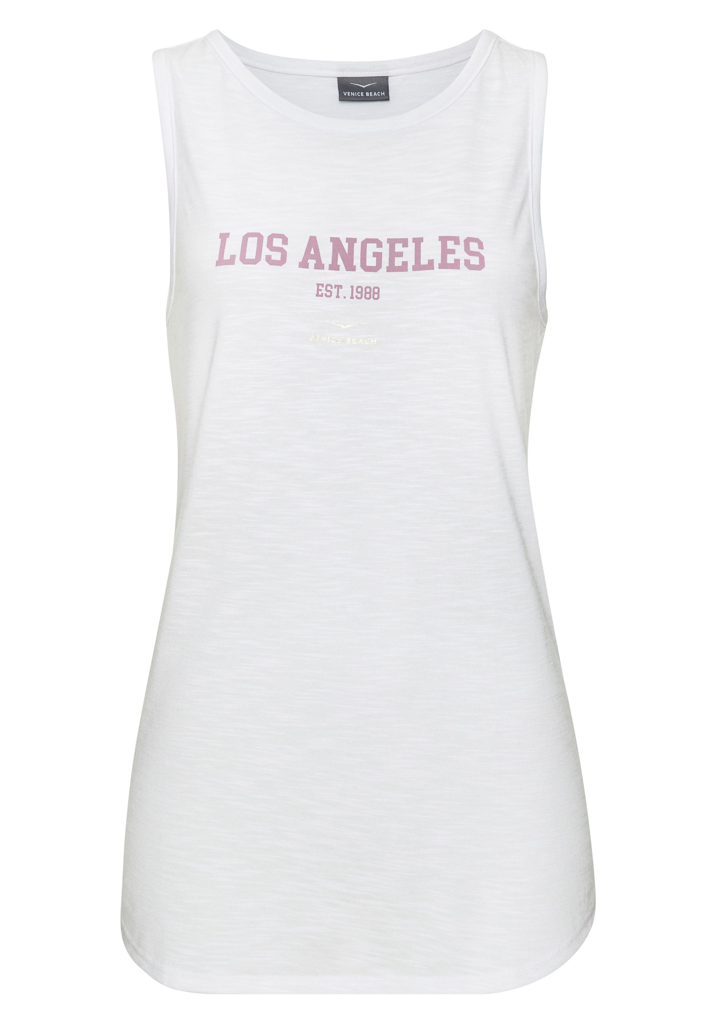 Venice Beach Tanktop aus weicher Slubware mit Logoprint Jerseytop mit breiten Trägern, Sommertop, lockeres Trägertop, Sporttop – Bild 2 von 5