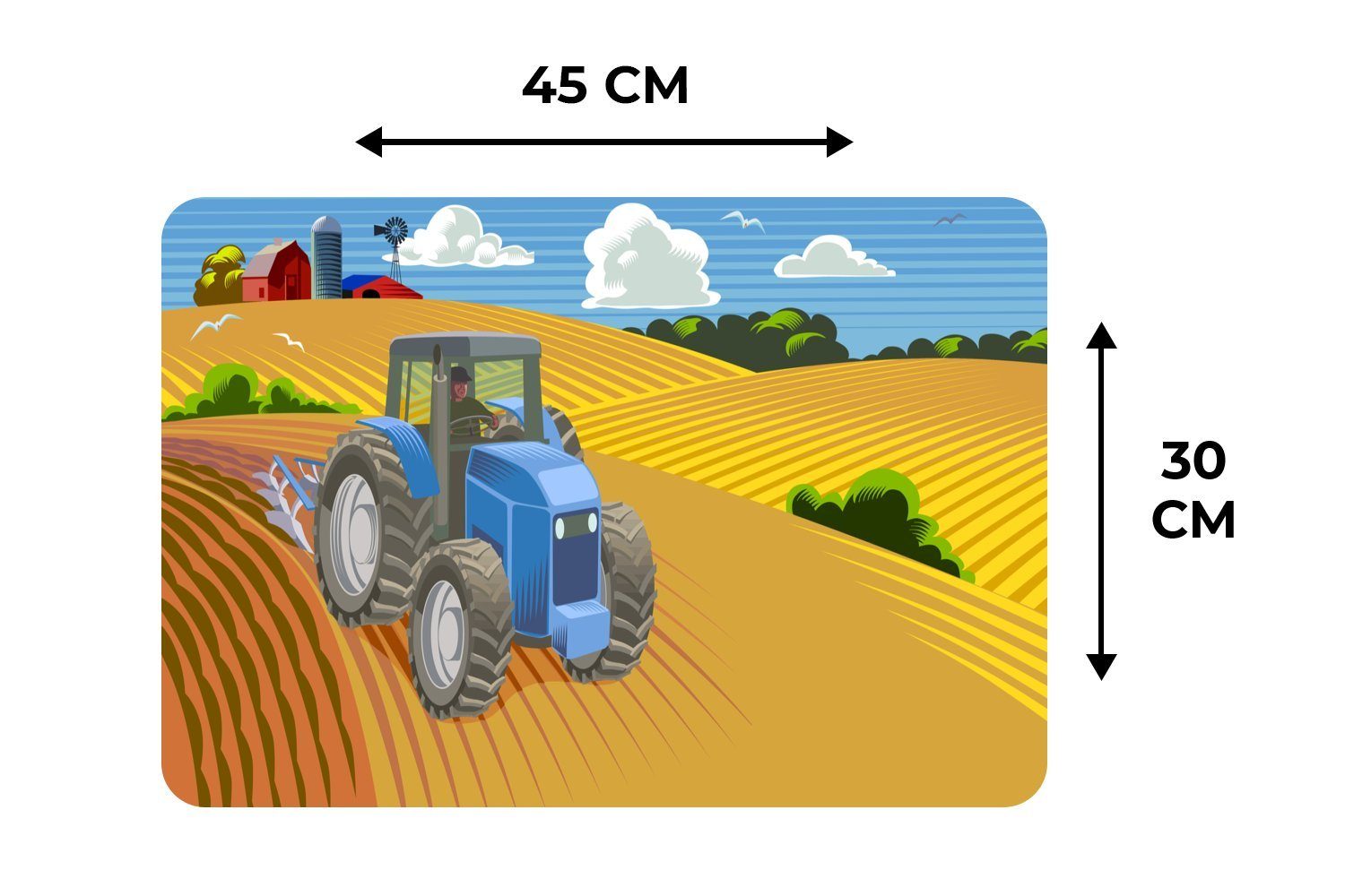 Platzset, Traktor - Landwirt Tischmatten, Platzmatte, MuchoWow, Platzset, - Wolken, Schmutzabweisend (6-St), Platzdecken