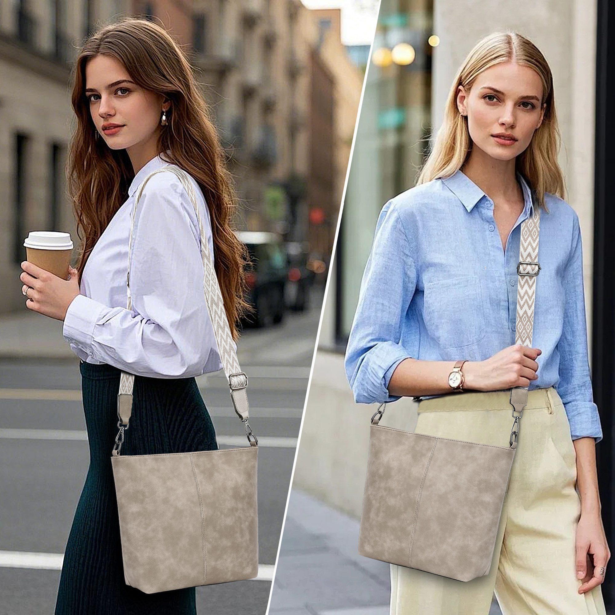 TAN.TOMI Schultertasche Damen Crossbody Bag Henkeltasche Mittel Umhängetasche, Mit Verstellbar Abnehmbar Für Pendeln Reise Campus Sport