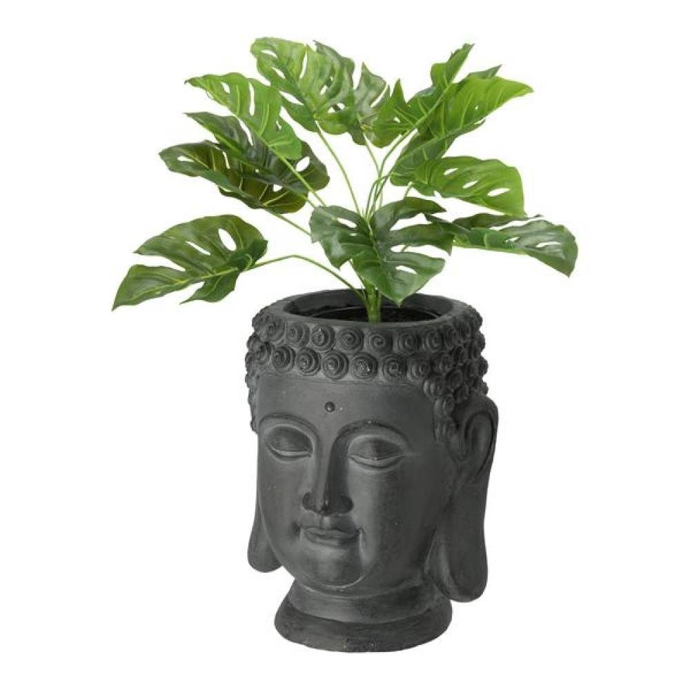 CEPEWA Blumentopf Pflanztopf Buddha, Schwarz Magnesia 29 x 38 x 26 cm Übertopf