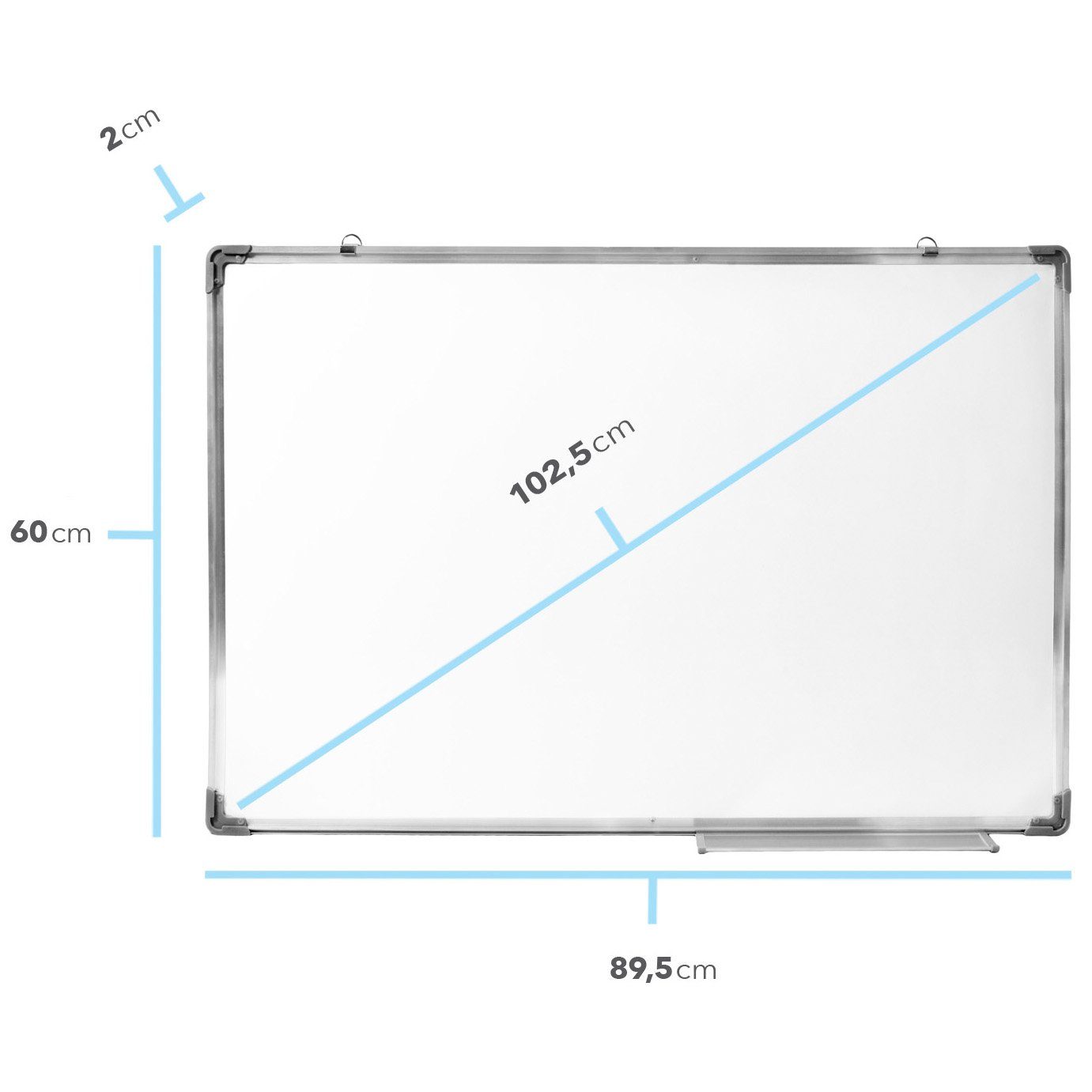 cm, Whiteboard, (60 Goods+Gadgets Wandtafel x 90 Magnet-Tafel abwischbares Memoboard),