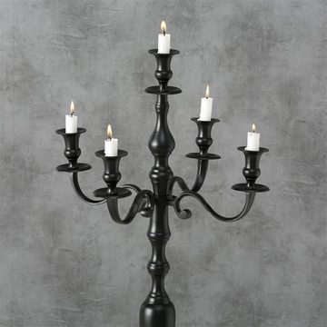 BOLTZE Kerzenständer Victoria (1x Kerzenleuchter, 1 St., für 5 Kerzen), Kerzenhalter, Schwarz, Aluminium, 105 x 45 cm