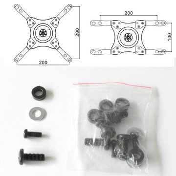 Drall Instruments AD6NK TV-Wandhalterung, (4-tlg., Fernseher Halterung VESA Adapter Erweiterung VESA 100 auf VESA 200)