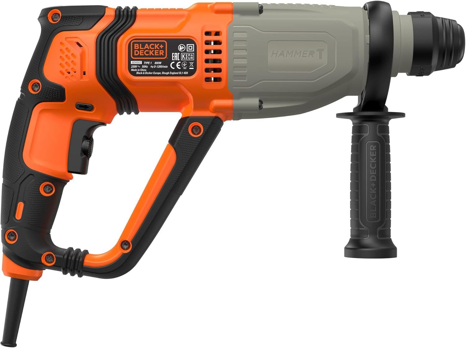 Black + Decker Kombihammer Kombihammer, 800W SDS-Plus, Zubehör, (1-tlg)