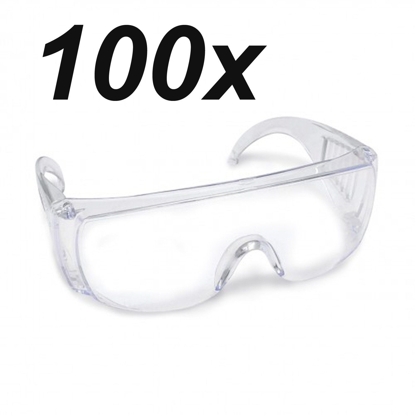 Sicherheitsbrille HAC24 (Set, 100St), Set Augenschutz Arbeitsbrille, Arbeitsschutzbrille Transparent 100er Schutzbrille