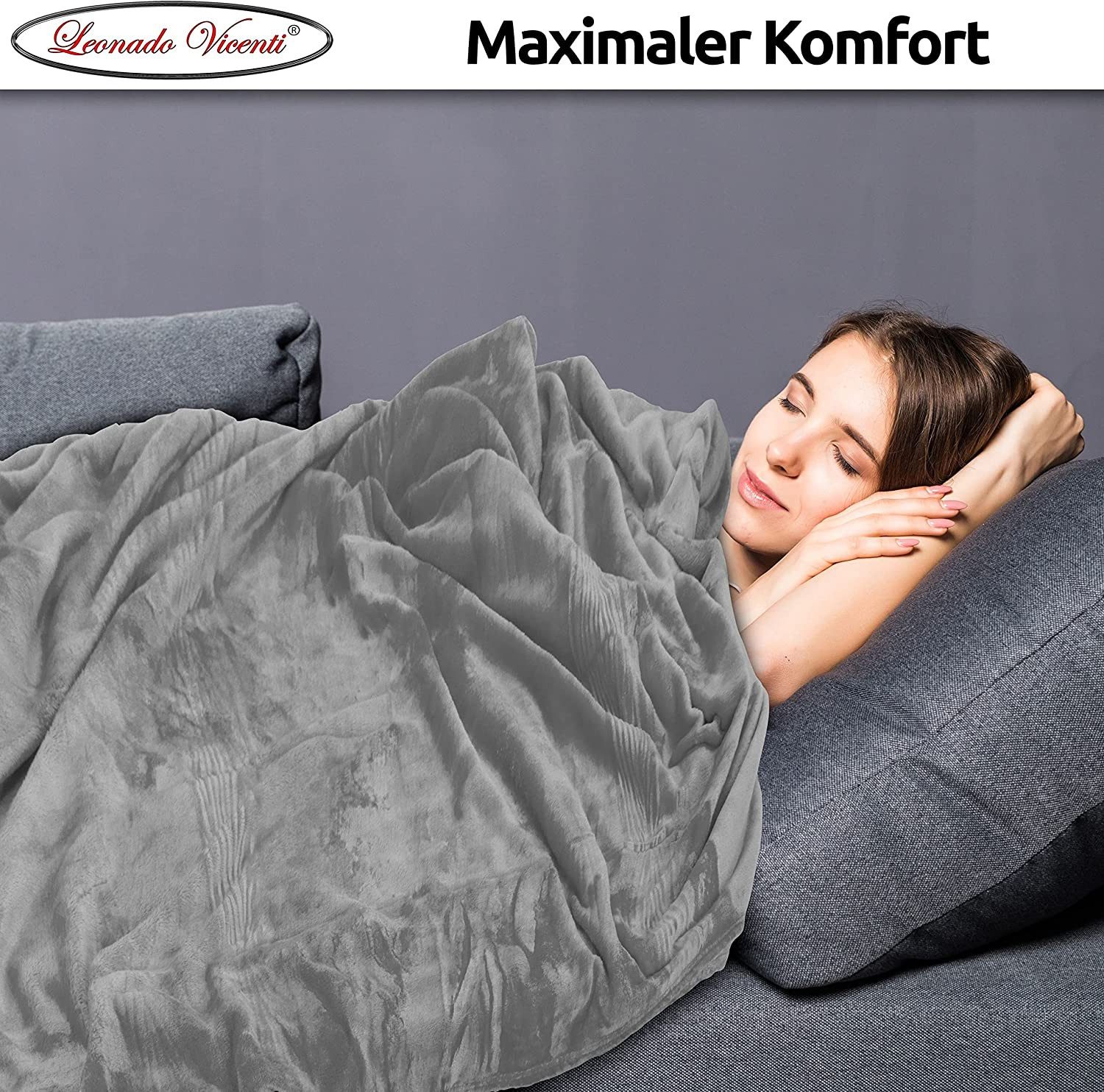 Wohndecke Kuscheldecke kuschelig warm Sofadecke, Visaggio, super weich und flauschig, Allergiker geeignet, atmungsaktiv – Bild 5 von 5
