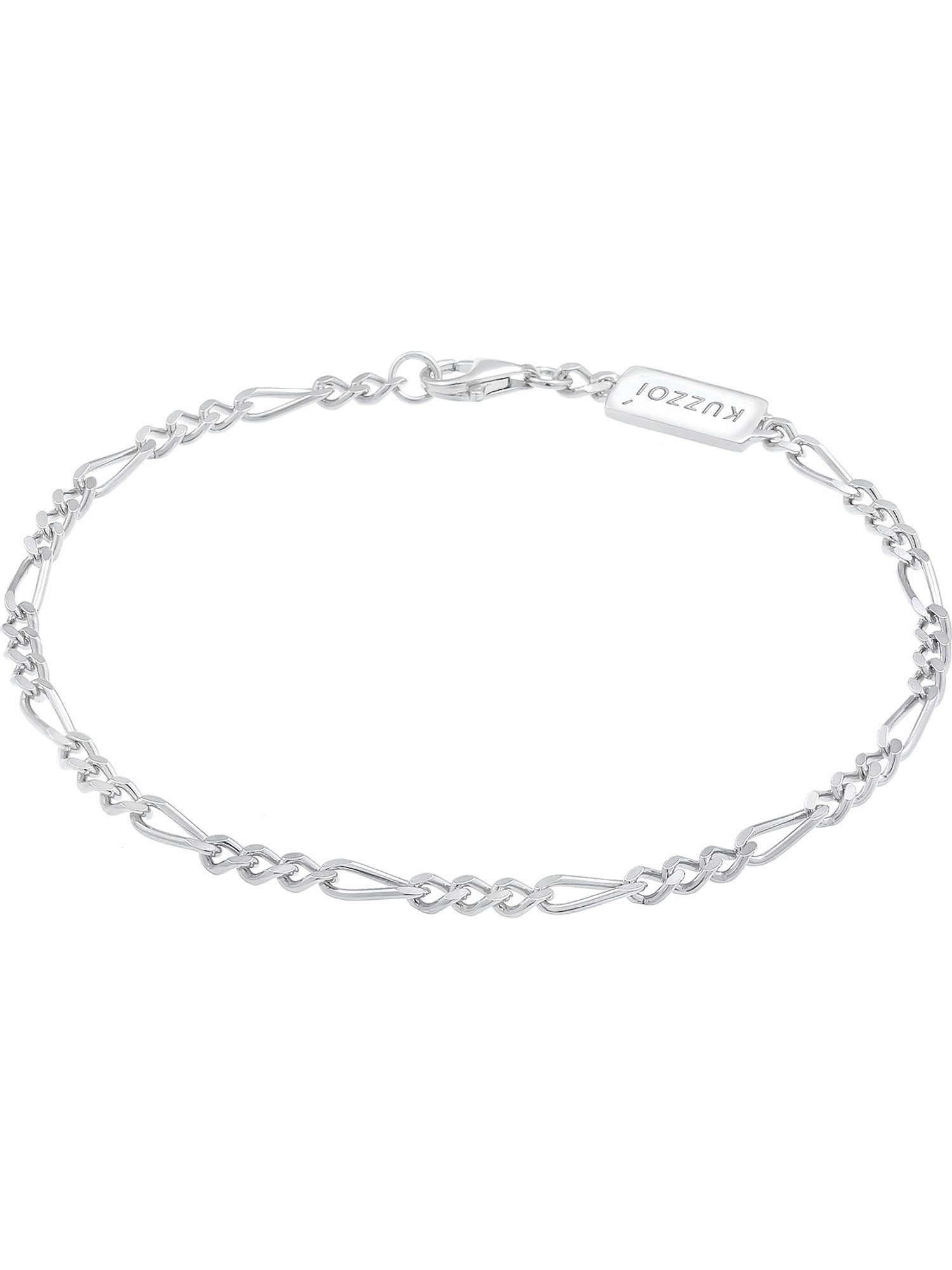 Kuzzoi Silberarmband Herren Figaro Massiv 925 Silber, Das ideale Geschenk  für den Mann oder Freund