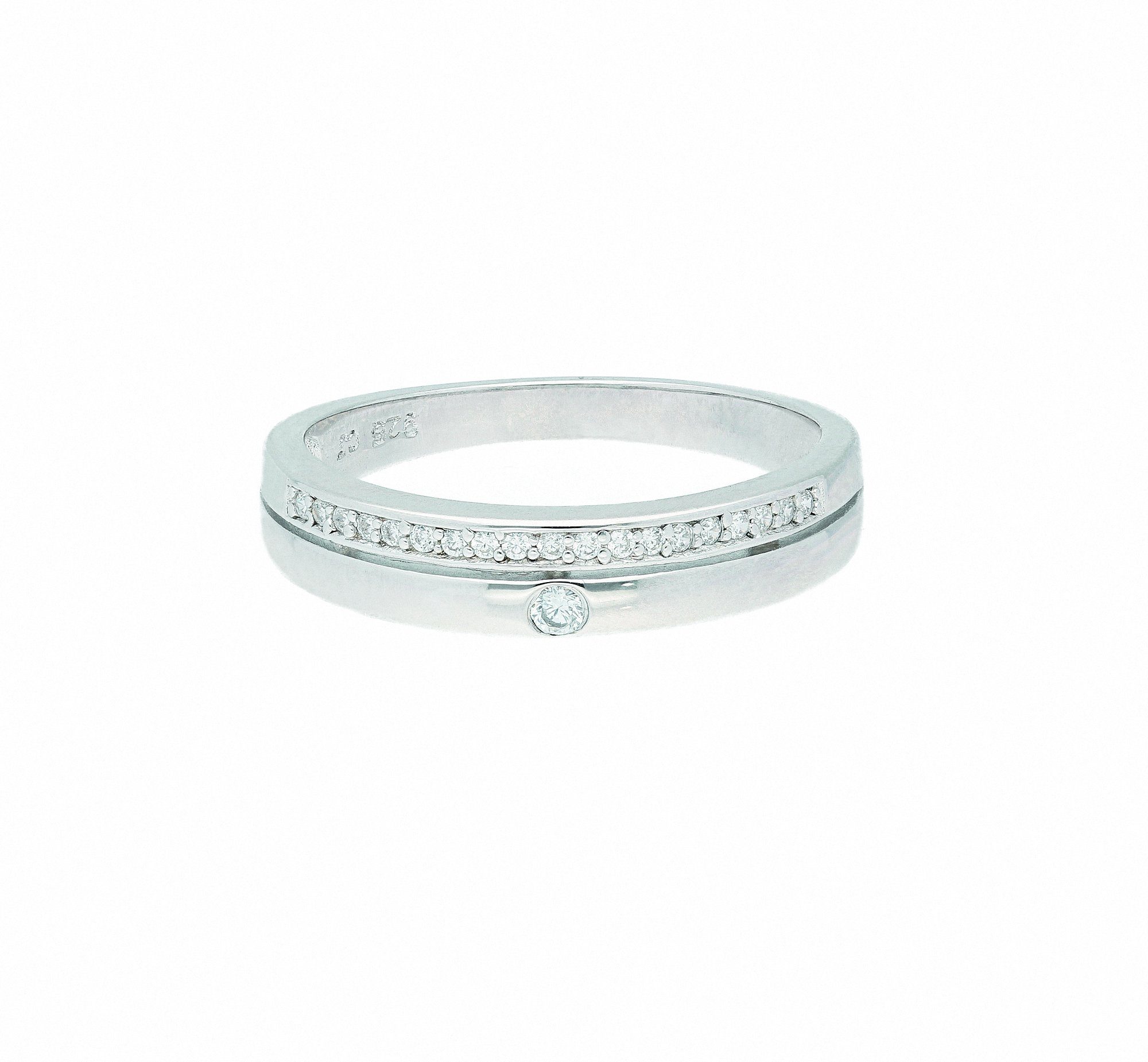 Adelia´s Silberring 925 Silber Ring mit Zirkonia, mit Zirkonia  Silberschmuck für Damen, Maße - Breite 4,3 mm