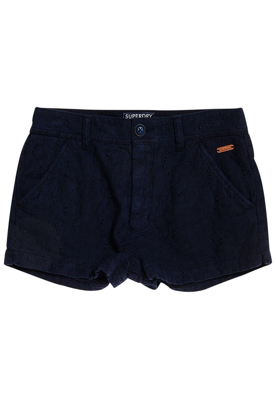 Superdry Sporthose Superdry Шорты Damen BRODERIE CHINO SHORT Midnight Navy