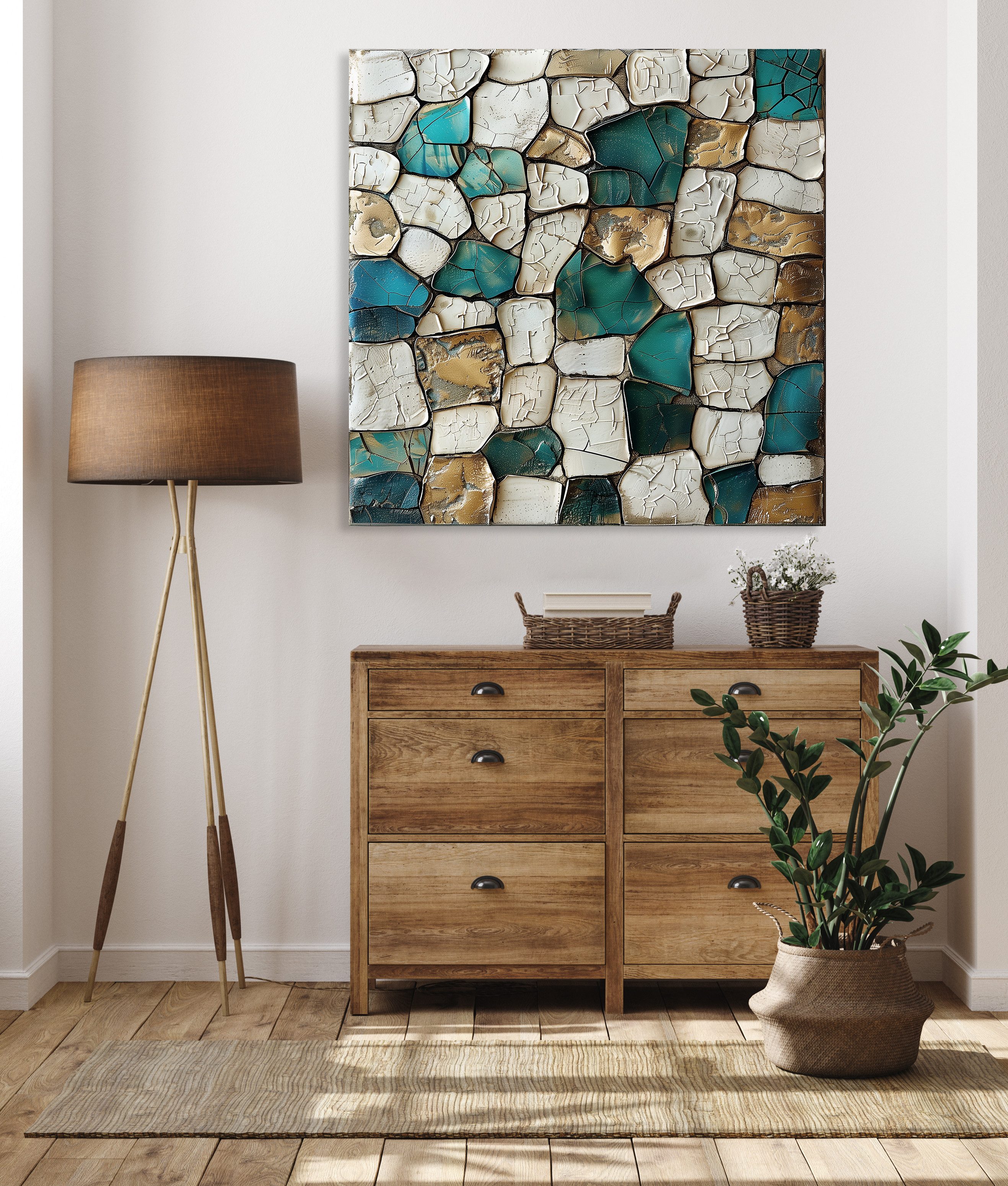 queence Acrylglasbild Mosaik, Abstrakt, Abstrakte, Formen, Gemälde, Kunst (1 St), Fine Art-Print in Galeriequalität