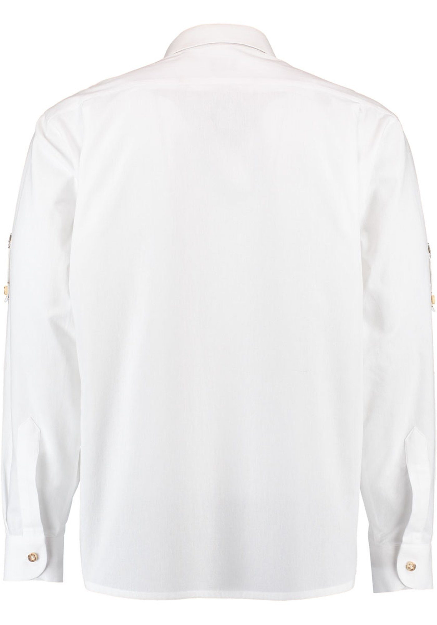 Langarmhemd Knopfleiste Biesen, auf 2x3 weiß Trachtenhemd mit Afudi Zierteile OS-Trachten der
