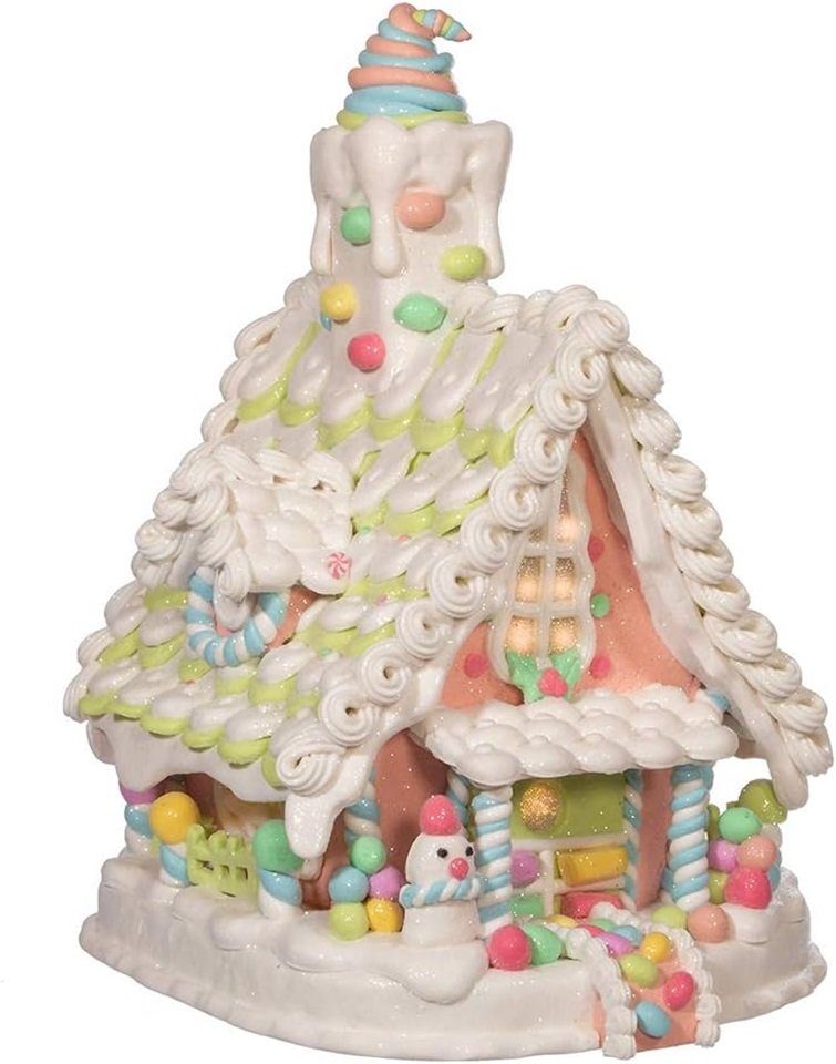 Kurt S. Adler Dekofigur JEL1104 - LED Lebkuchenhaus "Pastell", -31,8 cm-