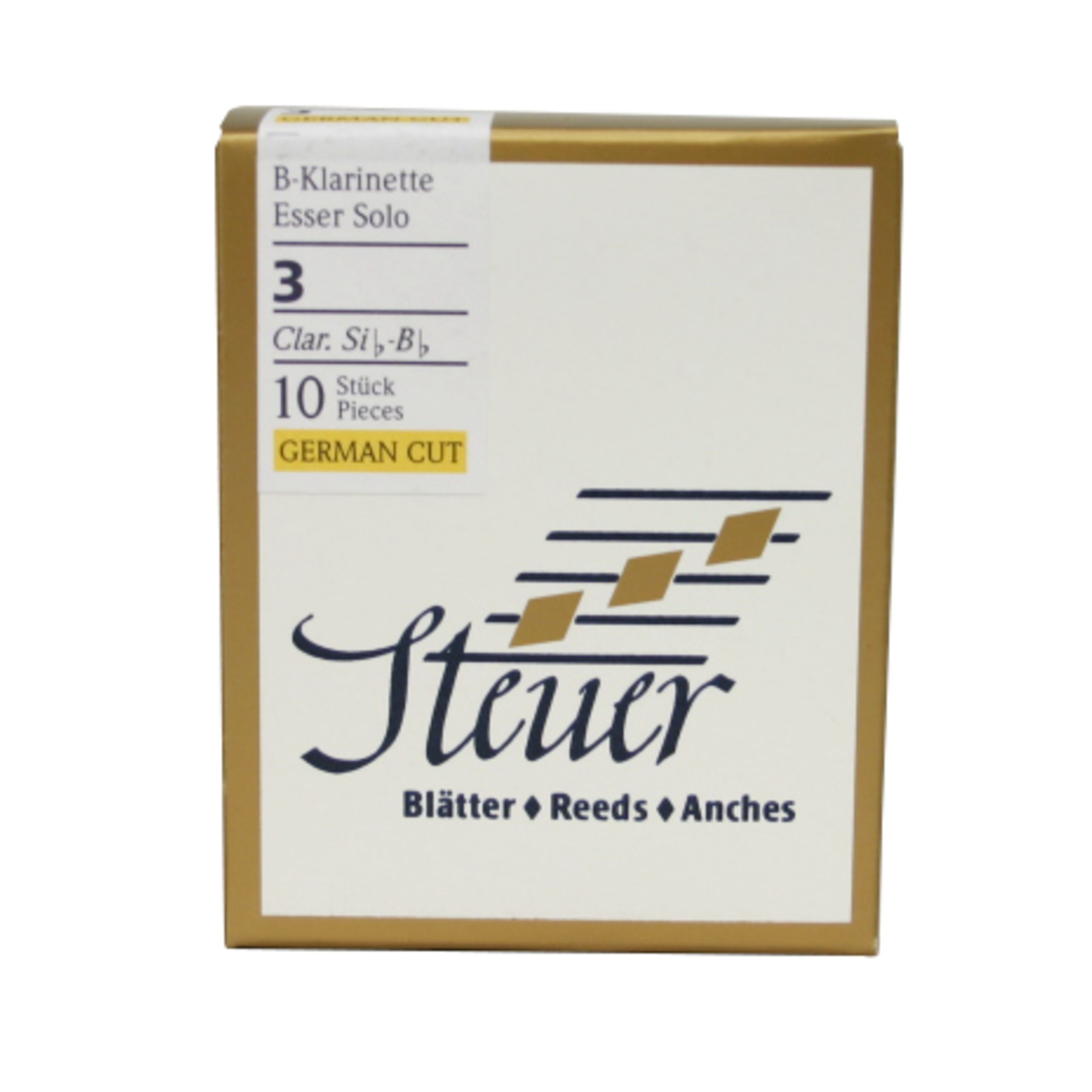 Steuer Blattabschneider Klarinette, Esser Solo Bb-Klarinette 3 White Line 10 Blätter - Blatt für Bb