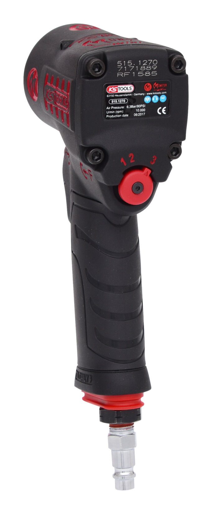 KS Tools Druckluft-Schlagschrauber, 10000 U/min, 1/2" miniMONSTER Hochleistungs 1.390 Nm