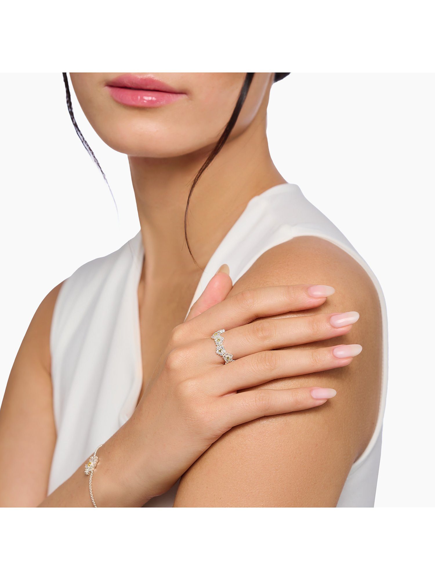 THOMAS SABO Fingerring Thomas Sabo Damen-Damenring 925er Silber Zirkonia, Zirkonia, synthetisch