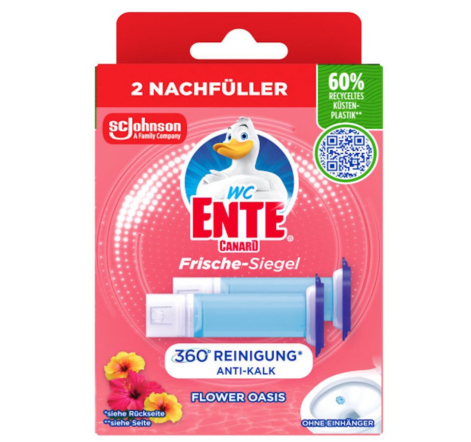 WC Ente Frische-Siegel Nachfüller, Flower Oasis, 2 x 36 ml WC-Reiniger