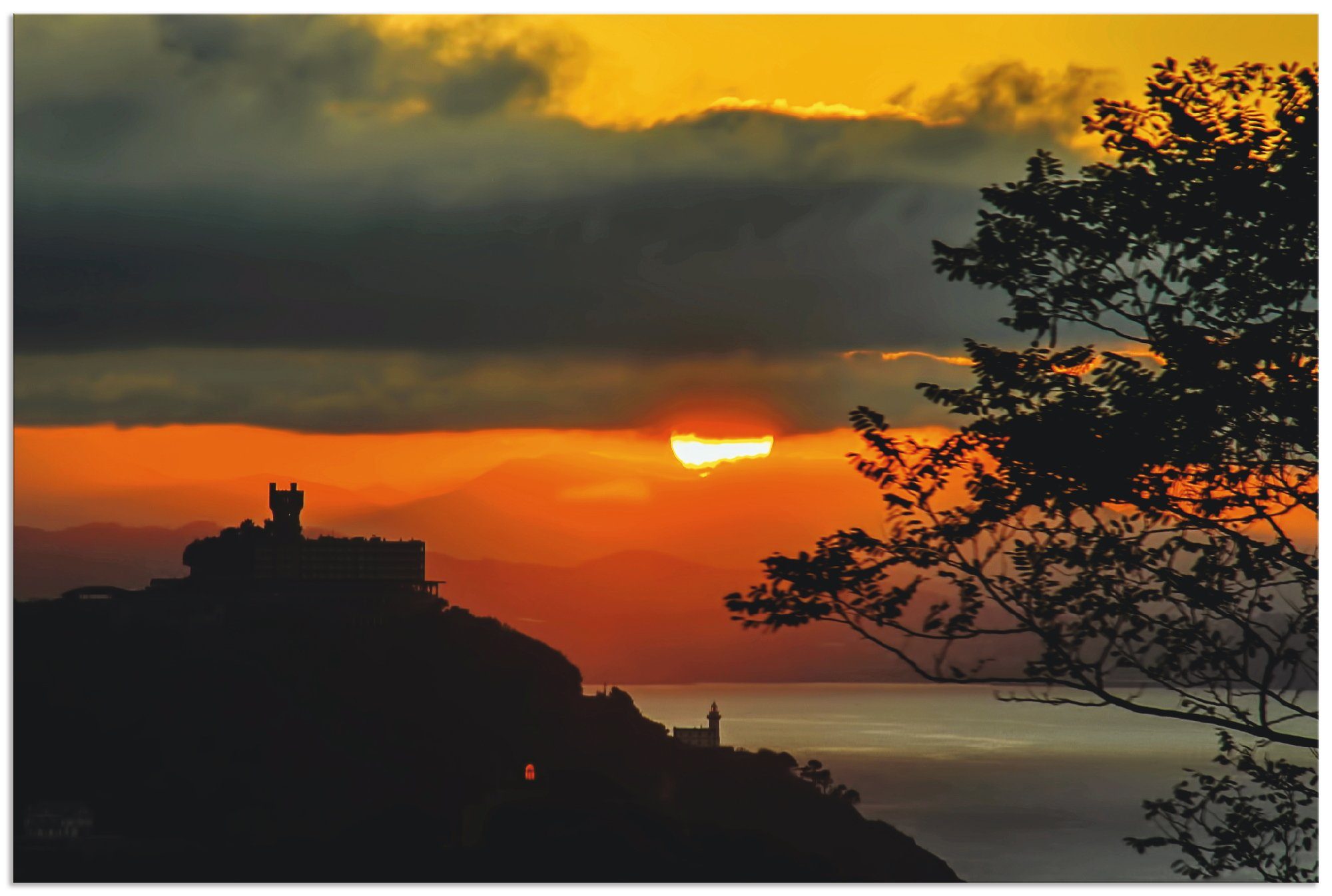 Artland Wandbild Sonnenuntergang San Sebastian Donostia, Sonnenaufgang & -untergang (1 St), als Alubild, Leinwandbild, Wandaufkleber oder Poster in versch. Größen