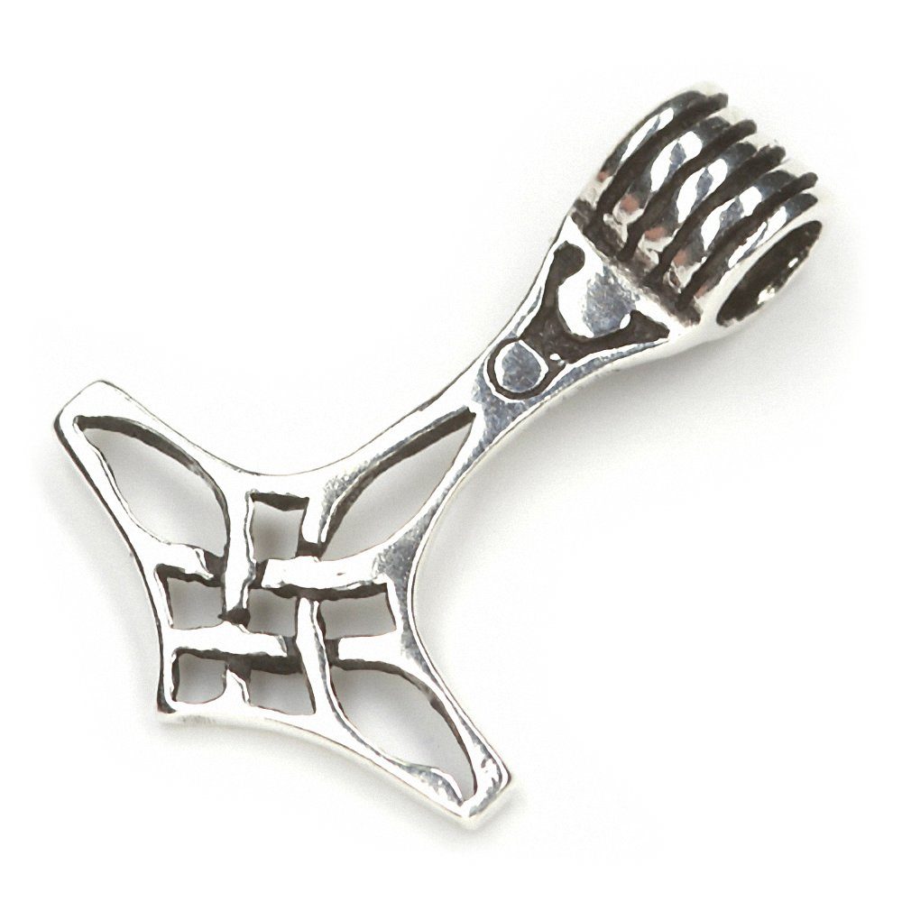 NKlaus Kettenanhänger 2,5cm Thors Hammer Kettenanhänger Silber 925 Amul, 925 Sterling Silber Silberschmuck für Damen