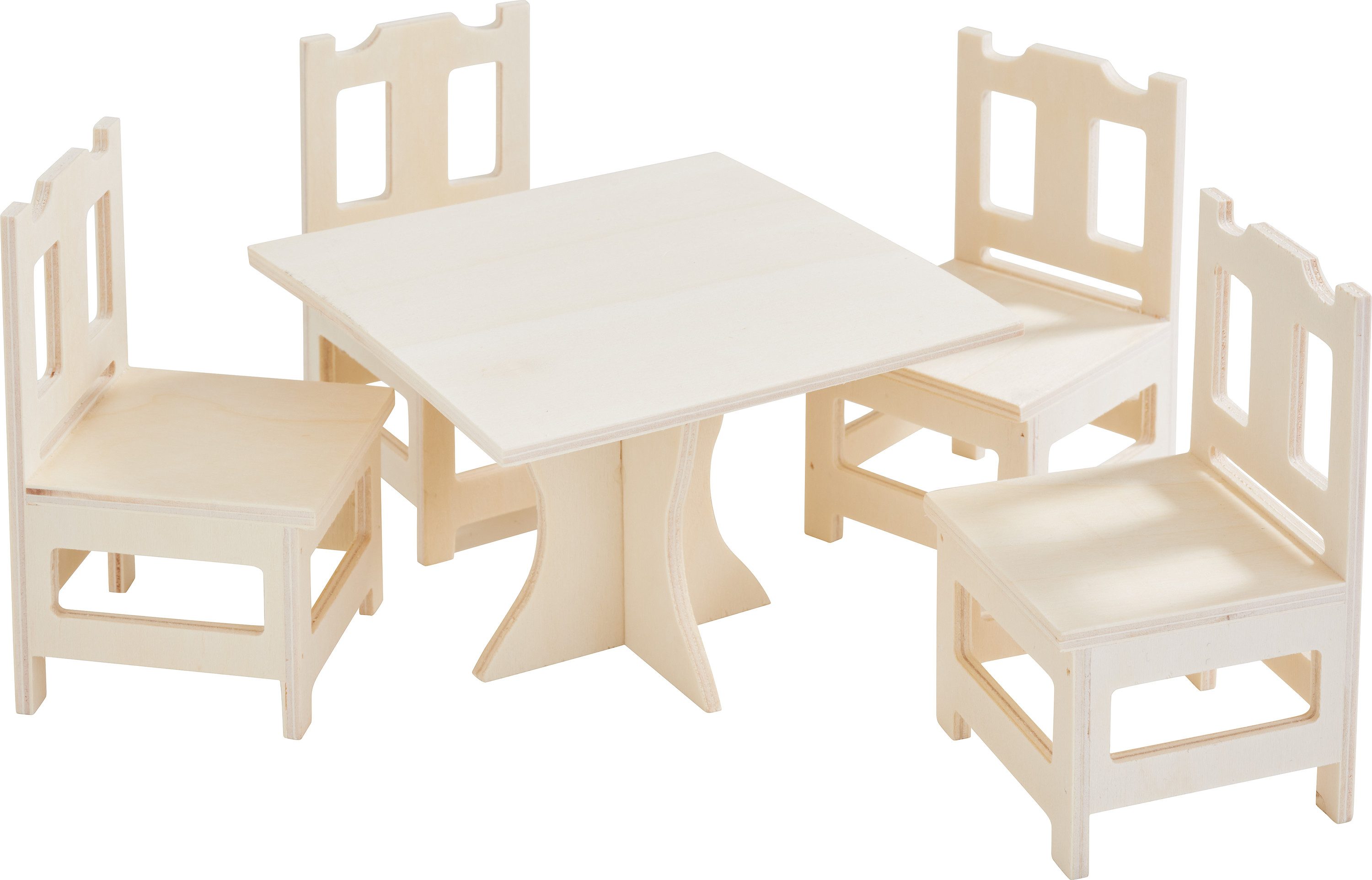 VBS Dekofigur Miniatur Sitzgruppe Eckig, 5-tlg.
