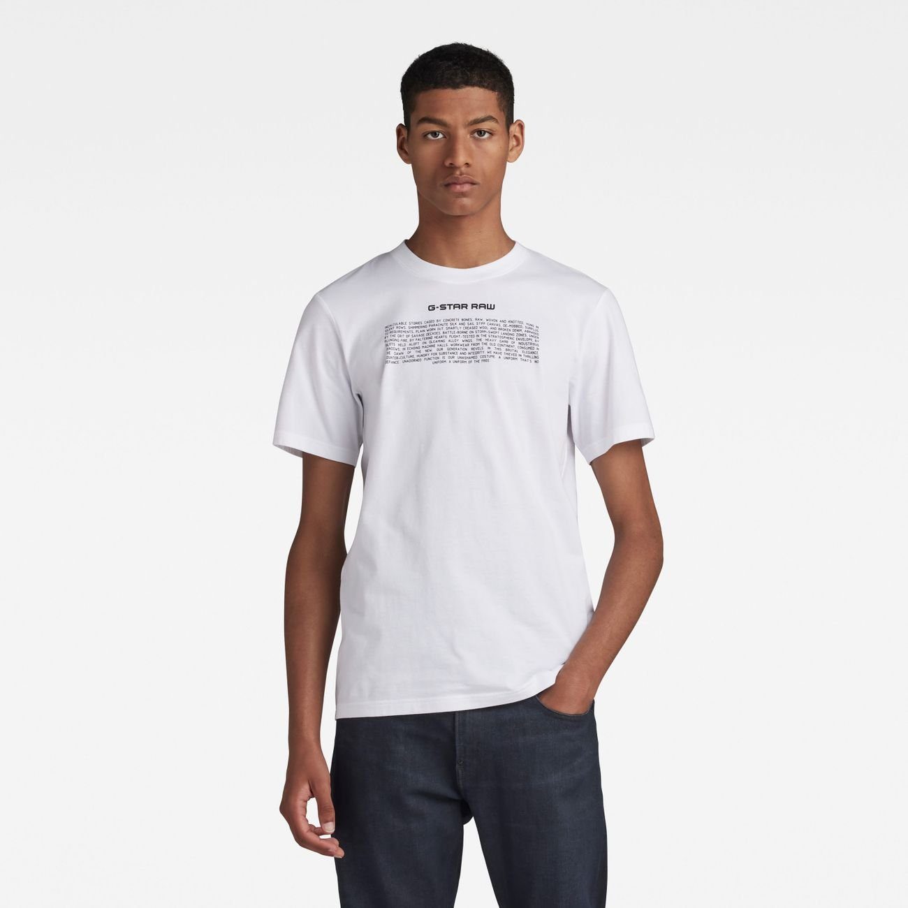 G-Star RAW T-Shirt Poem slim r t (1-tlg) White