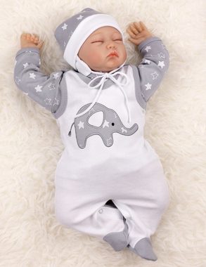 Baby Sweets Strampler Set Elefant Sterne (Set, 1-tlg., Shirt, Mütze, Strampler)