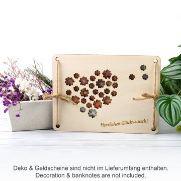 Kreative Feder Glückwunschkarte 3D Glückwunsch-Karte aus Holz, DIY Holzkarte - originelle Geldgeschenk-Deko aus Holz