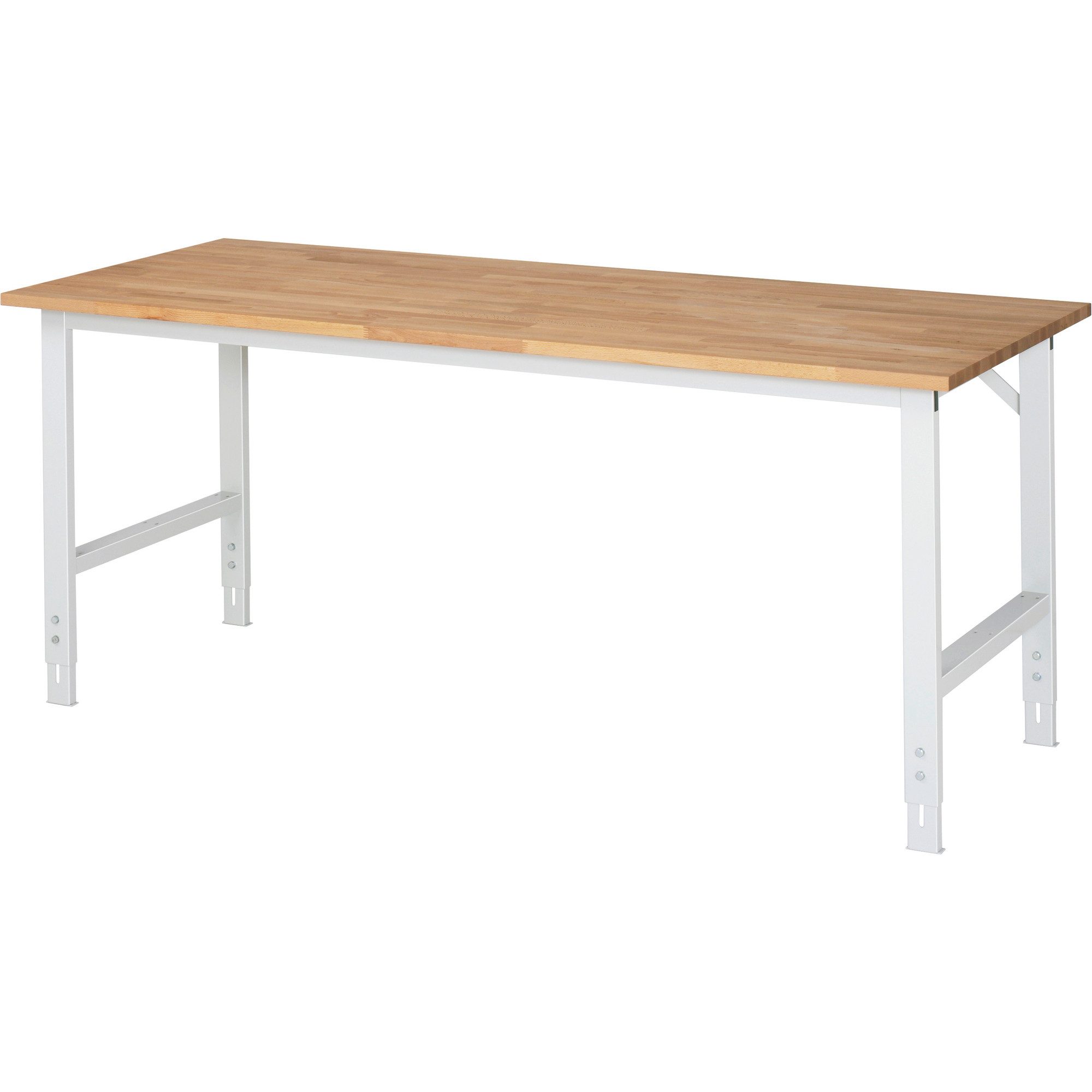 RAU Werkbank Arbeitstisch 2000x800x760-1080 B-Platte 25mm lichtgrau