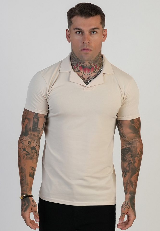 Siksilk T-Shirt SikSilk Herren Ecru Revere-Polo