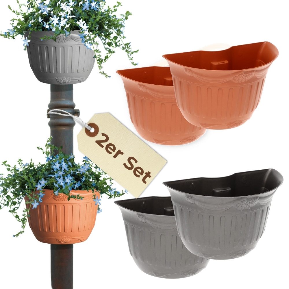 GarPet Blumentopf Blumentopf für Regenrohr 2er günstig online kaufen
