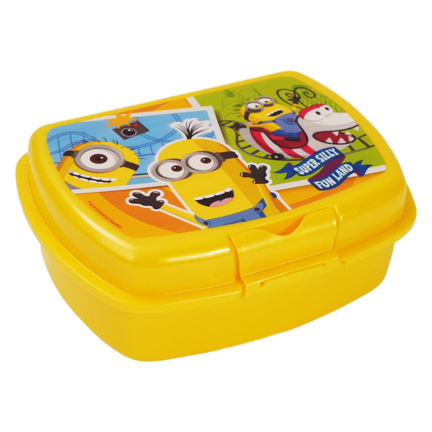 POS Lunchbox Minions Kinder Brotdose Lunch-Box Brot-Büchse, Kunststoff, Brot-Büchse lebensmittelecht und BPA-frei, Clipverschluss