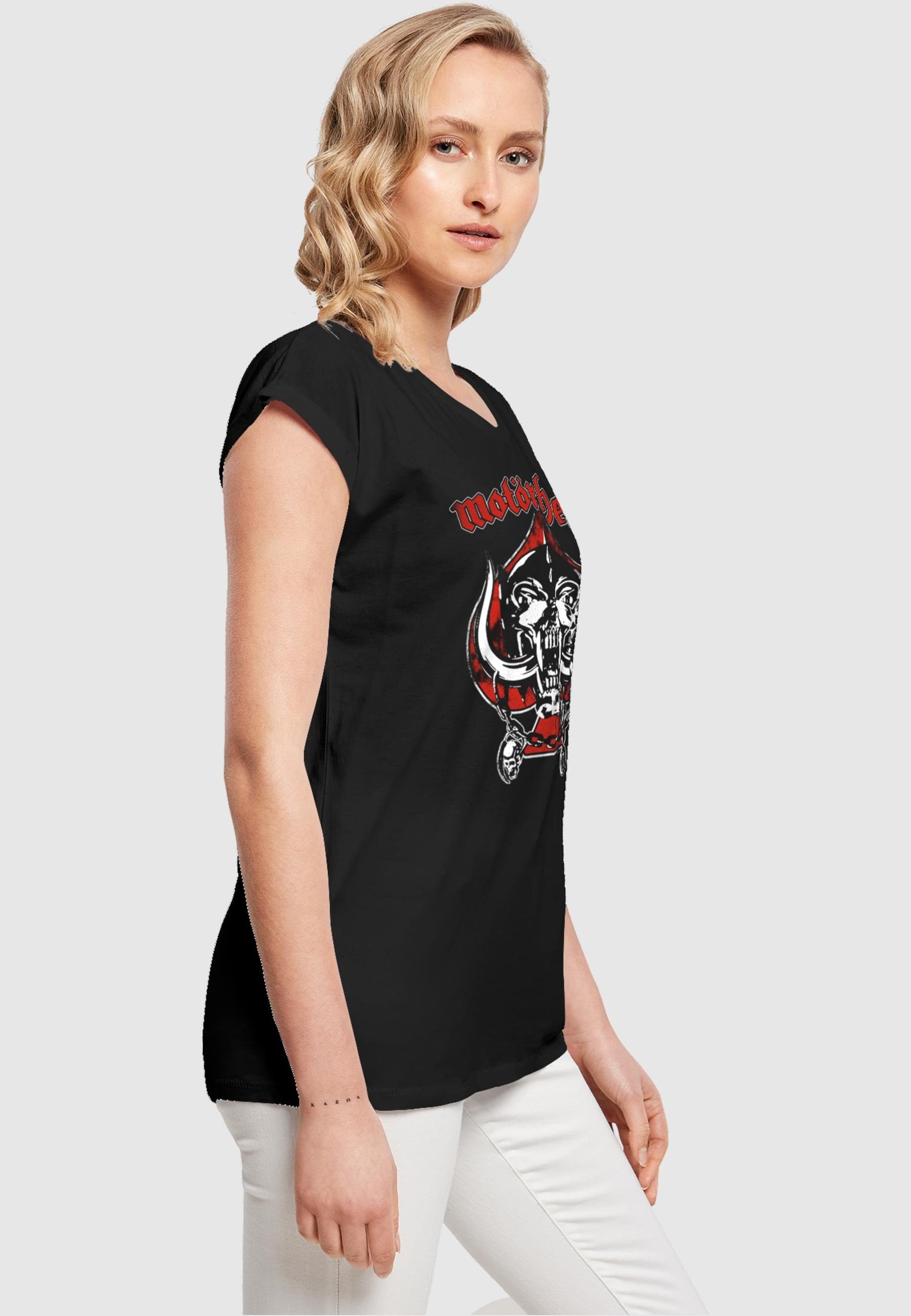 Ladies Damen T-Shirt Tee black Motorhead Merchcode Spade - Shoulder Extended (1-tlg) Warpig