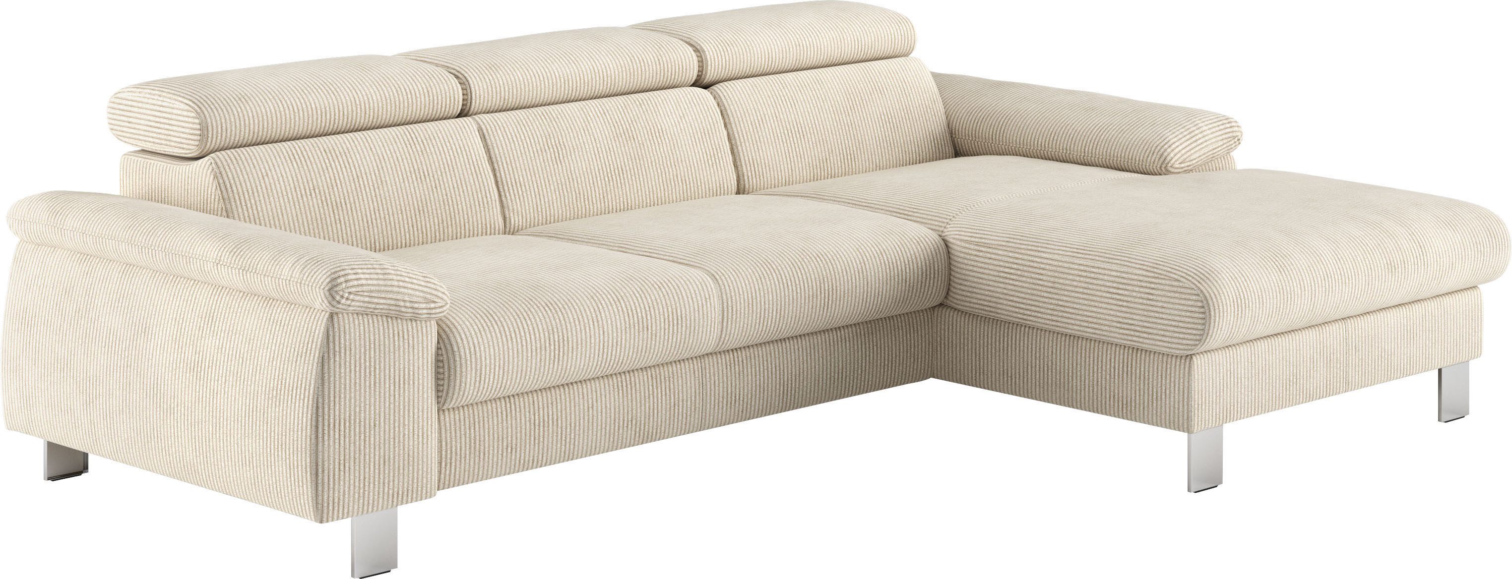 COTTA Ecksofa Komaris L-Form, B: 244 cm, mit Kopfteilverstellung, optional Bettfunktion, Bettkasten & Licht