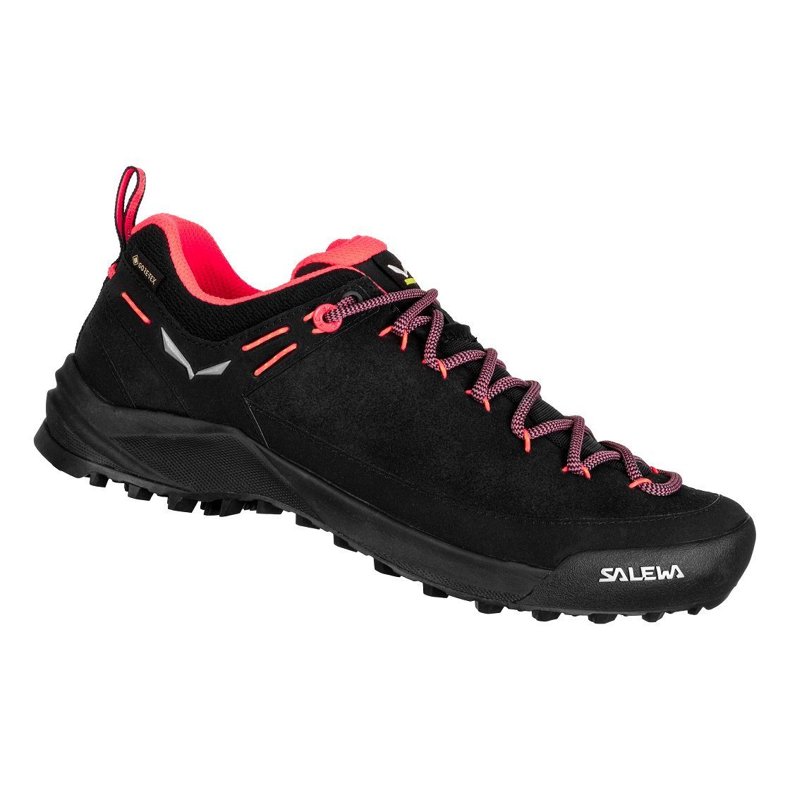 Salewa Wildfire Leather GTX (Zustieg, Wildleder, wasserdicht) schwarz Damen Wanderschuh