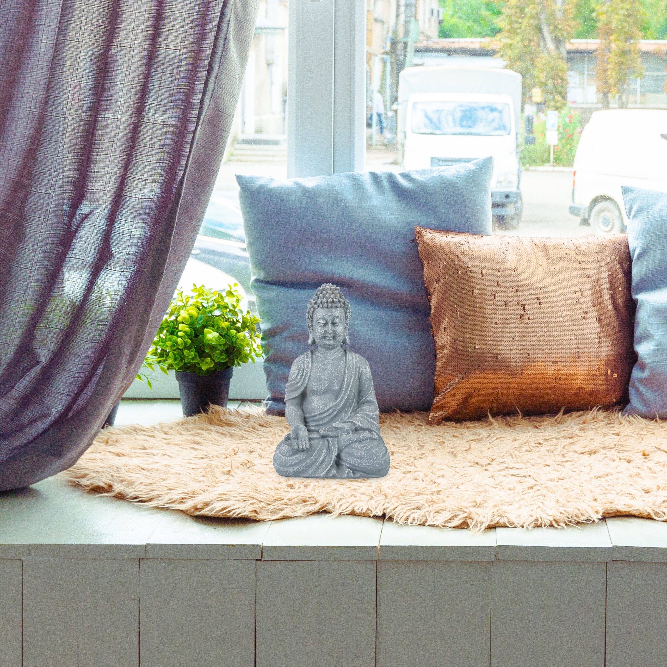 relaxdays Buddhafigur Buddha Figur sitzend 30 günstig online kaufen