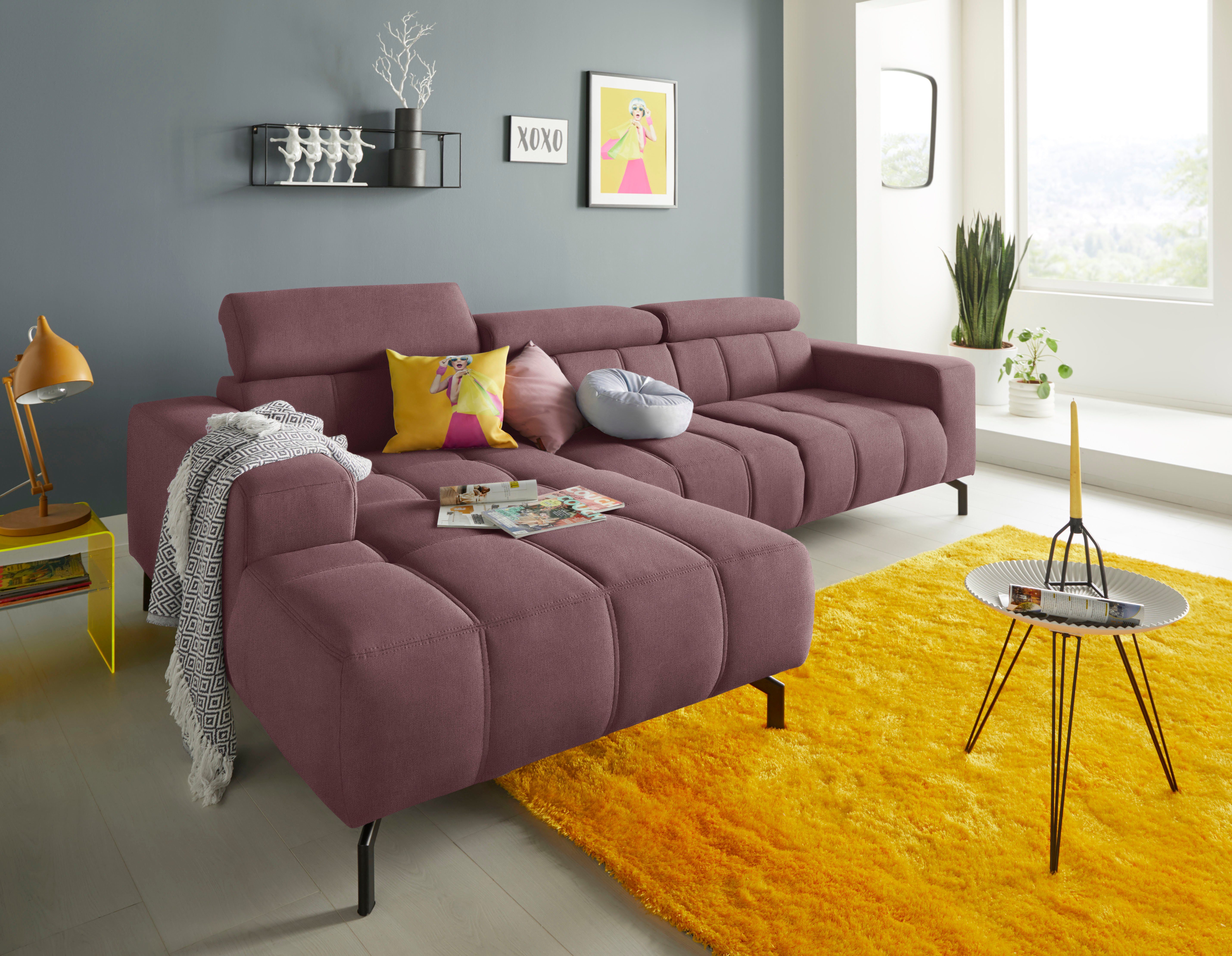 DOMO collection Ecksofa "Cunelli tolle Sitznähte als Designelement, fester günstig online kaufen