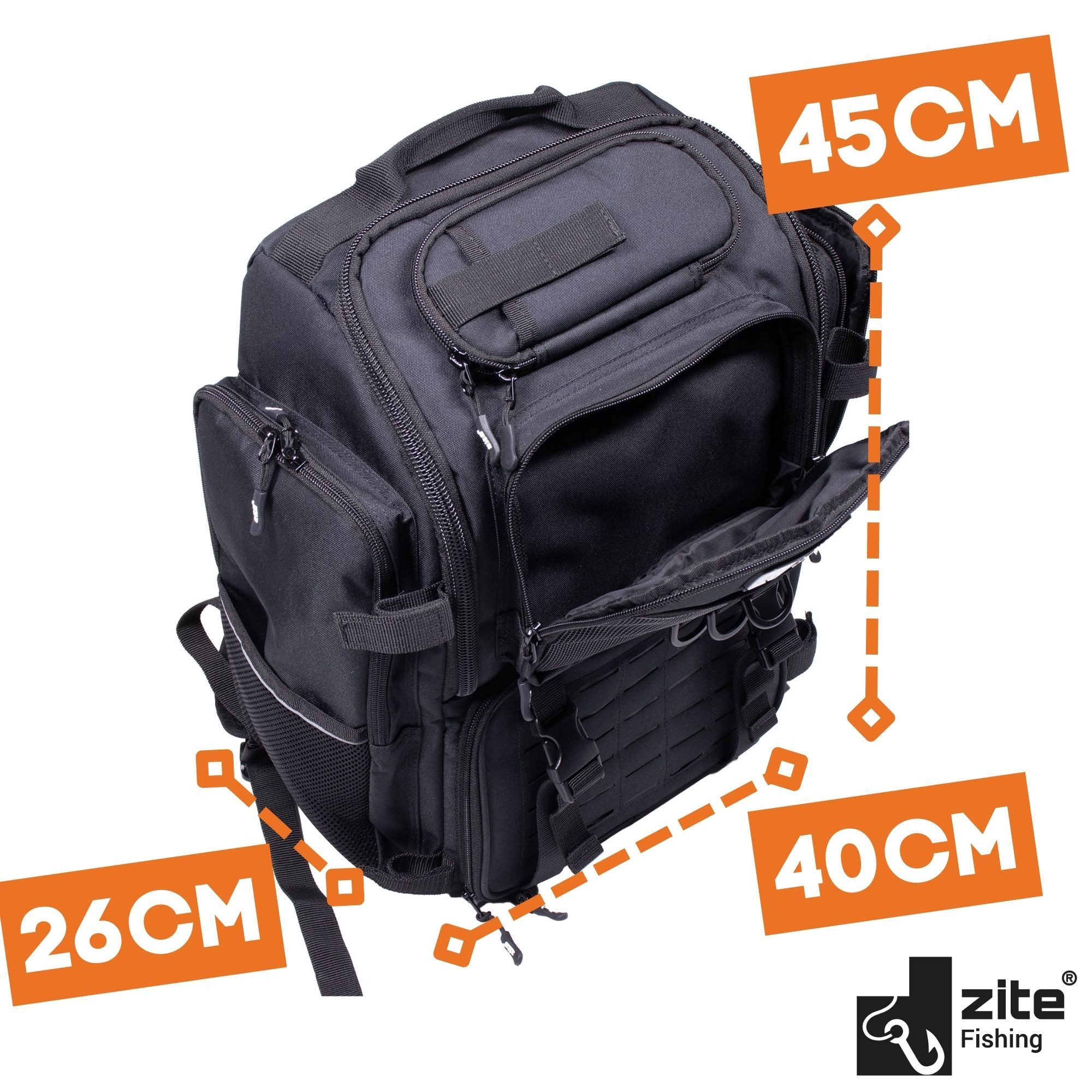 Zite Angelrucksack All-in-One Spinnfischer Rucksack mit Boxen, Rutenhalter günstig online kaufen