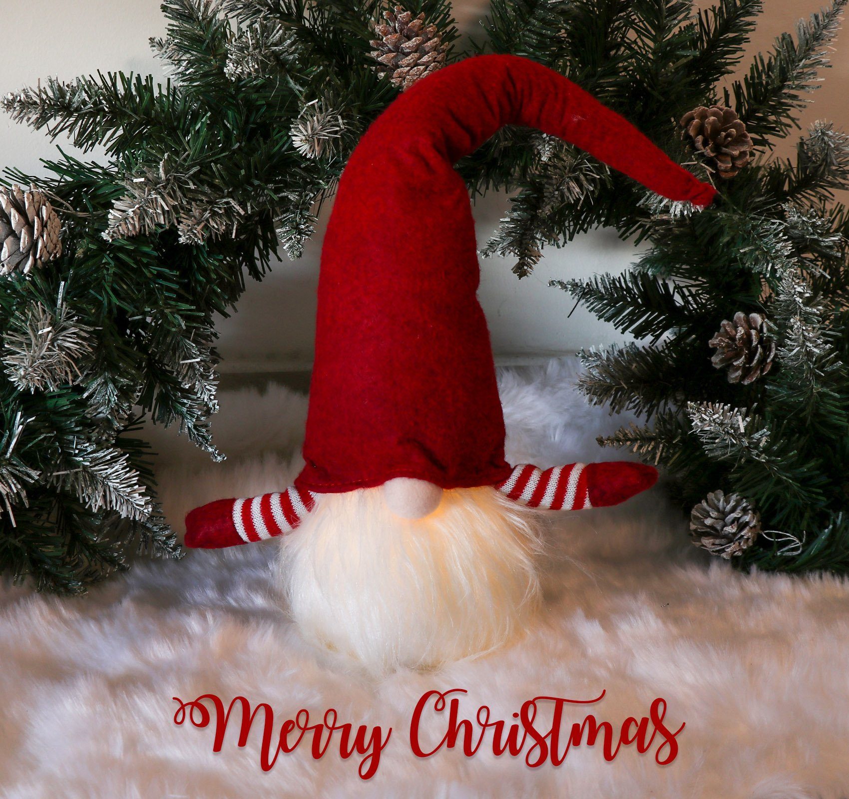 Homewit Familie Weihnachten Weihnachtsmann Geschenke Tomte Skandinavischer Santa Deko Ostern St., LED Wichtel, Rot Schwedischen Weihnachten Zwerg 1 Christbaumschmuck), Dekofigur mit für Kinder Gnom (Set,