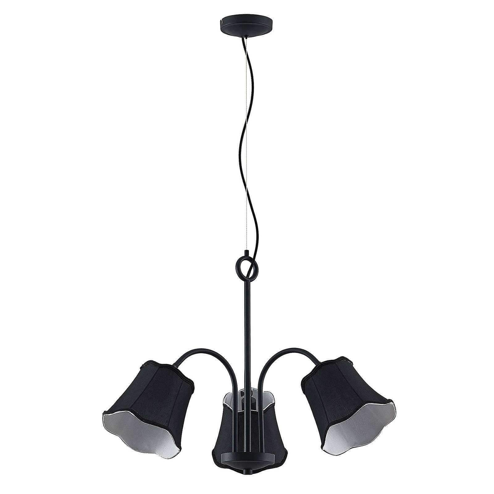 Lucande Hängeleuchte Binta, Schwarz IP20, 3 x 40 W